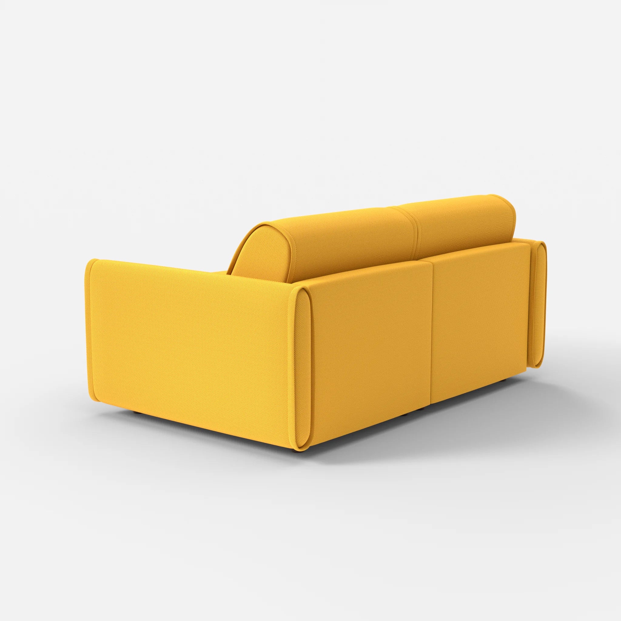2 Sitzer Sofa Belleform mit schmaler Armlehne 1 novumcurry in Curry von hinten