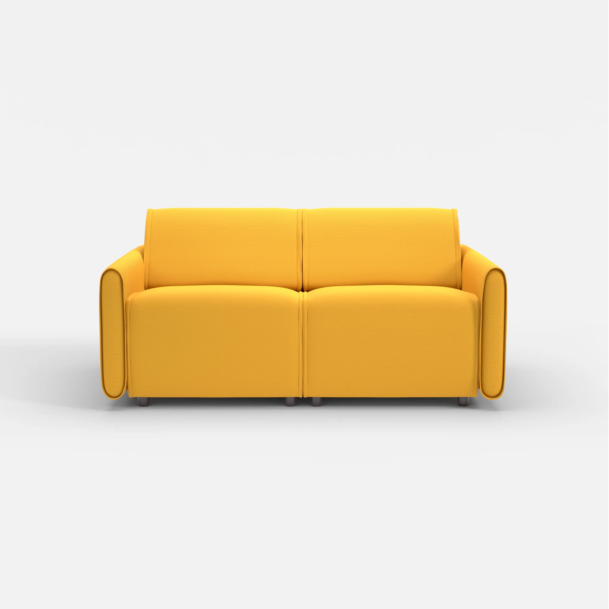 2 Sitzer Sofa Belleform mit schmaler Armlehne 1 novumcurry in Curry von vorne