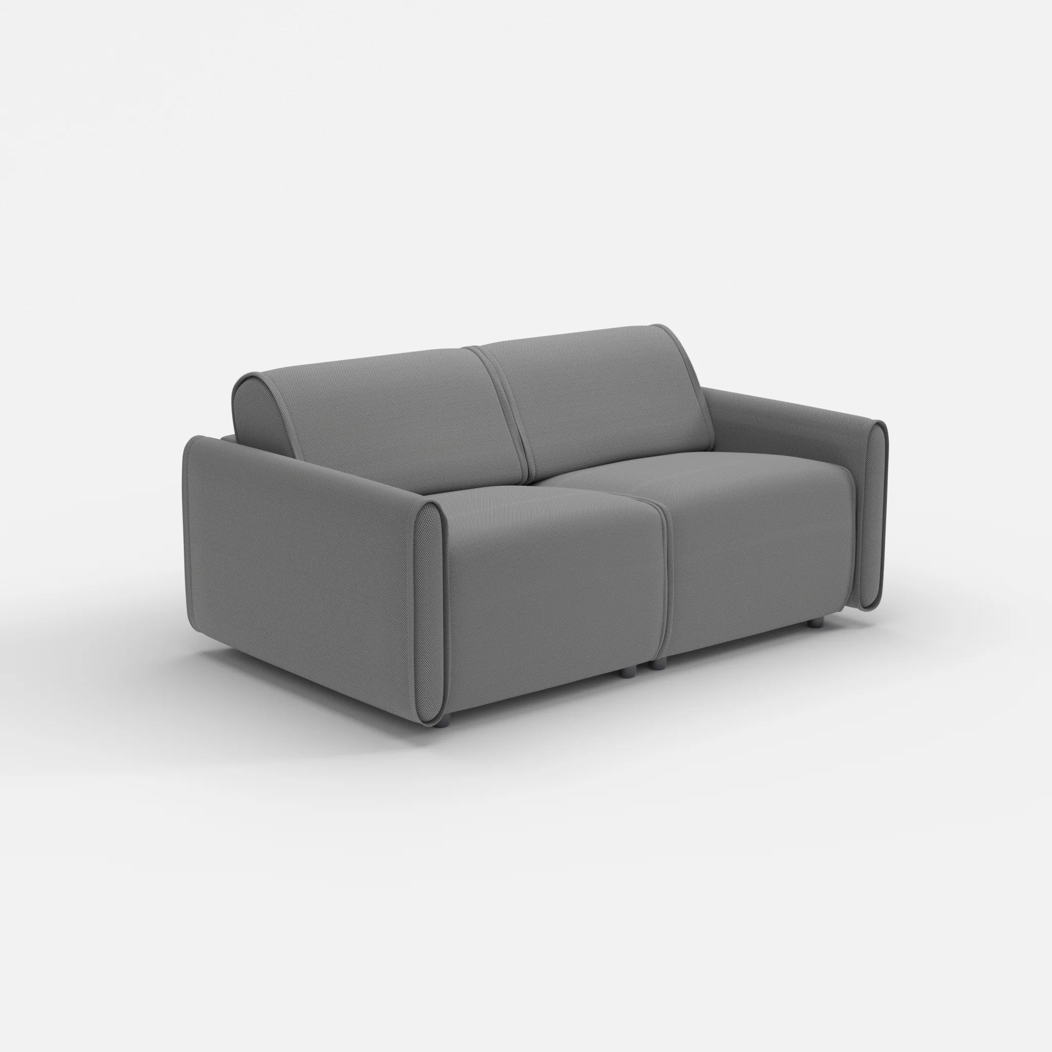 2 Sitzer Sofa Belleform mit schmaler Armlehne 1 novumkies in Mittelgrau von der Seite