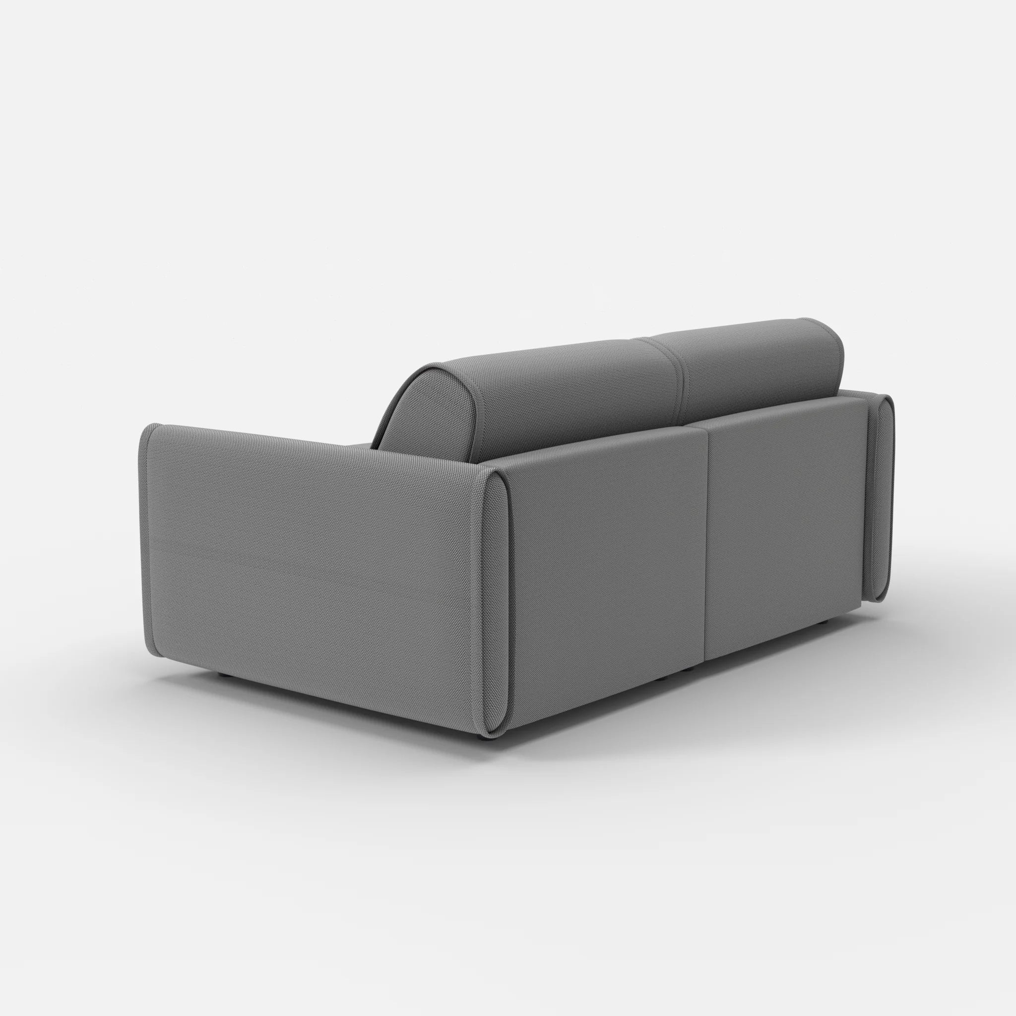 2 Sitzer Sofa Belleform mit schmaler Armlehne 1 novumkies in Mittelgrau von hinten