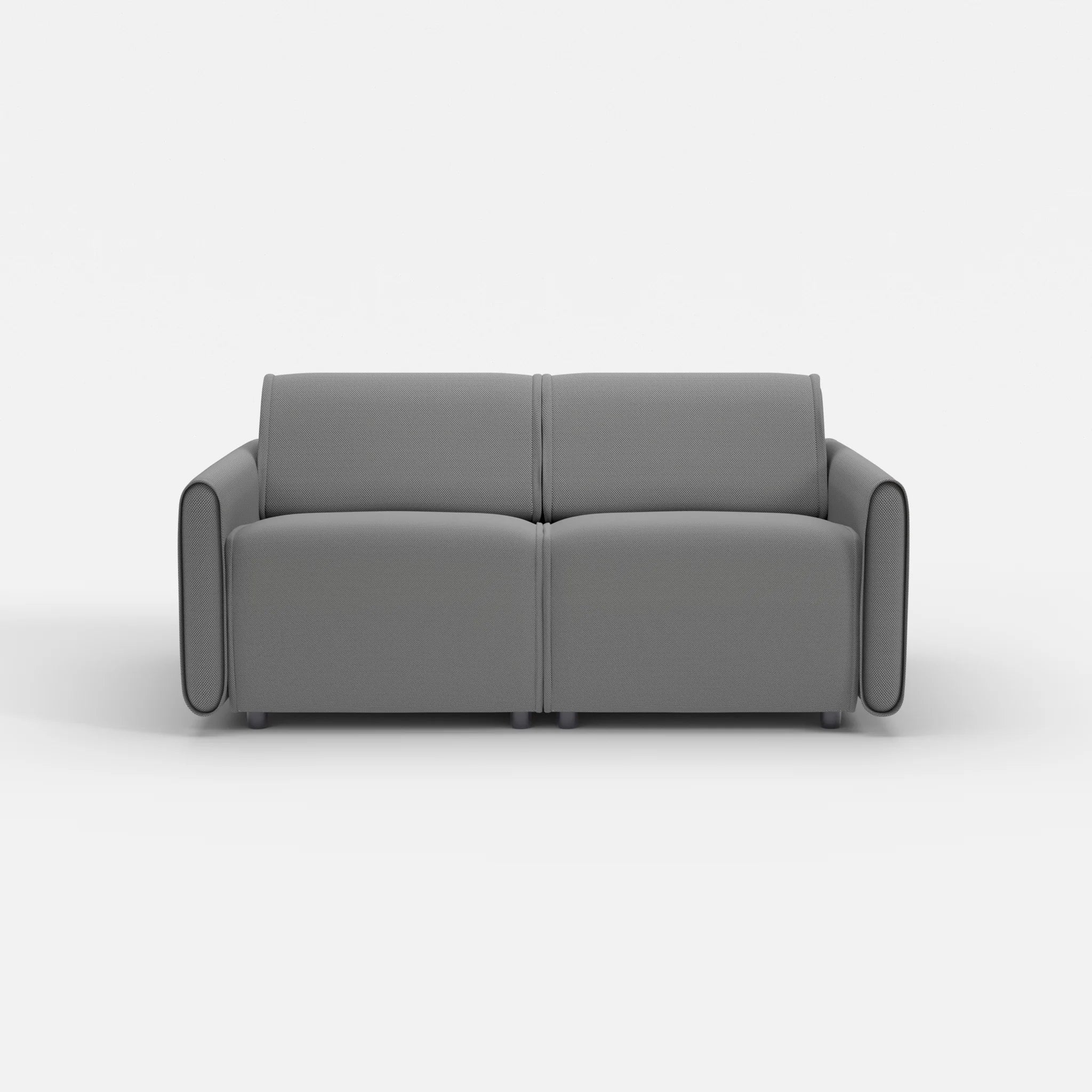 2 Sitzer Sofa Belleform mit schmaler Armlehne 1 novumkies in Mittelgrau von vorne