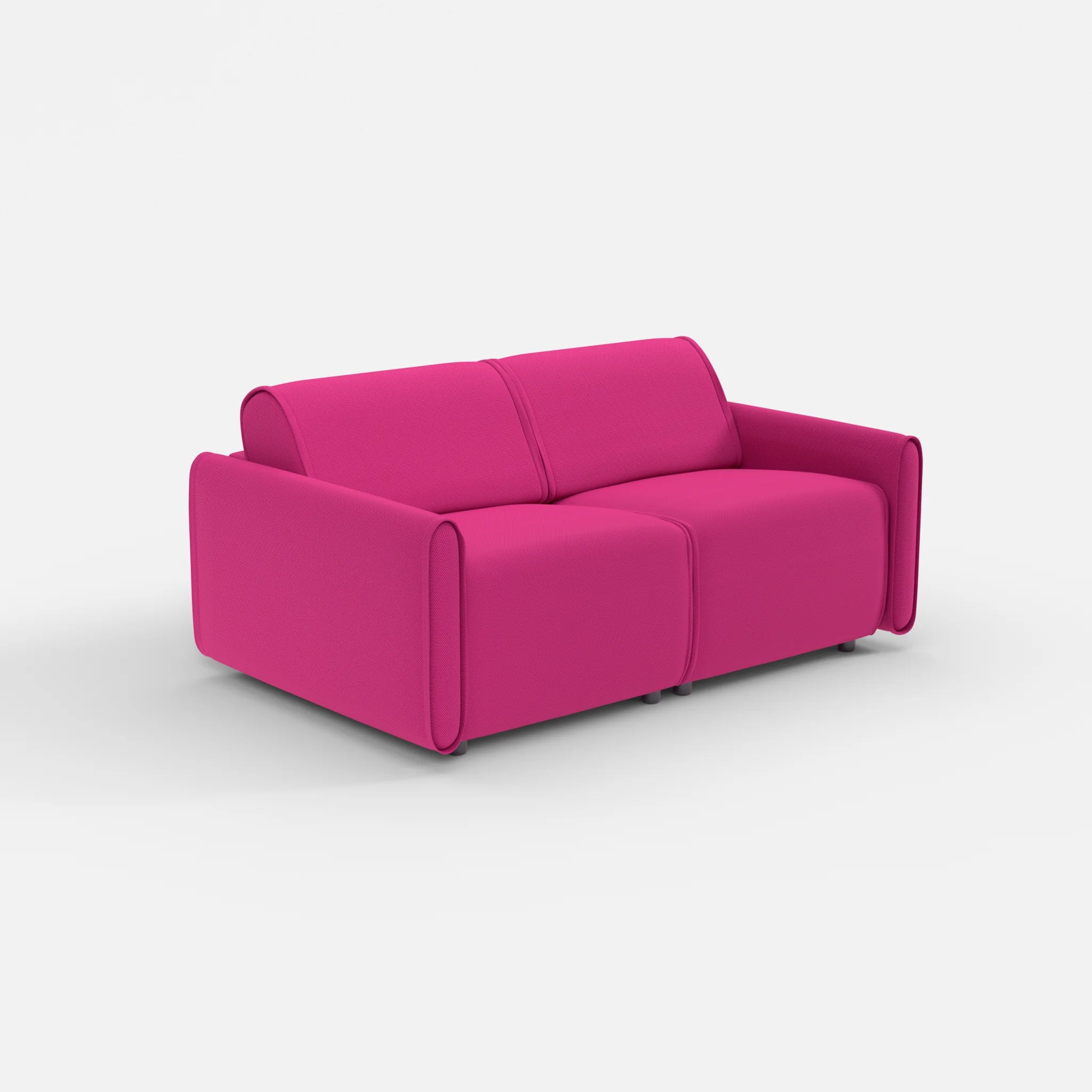 2 Sitzer Sofa Belleform mit schmaler Armlehne 1 novummagenta in Magenta von der Seite