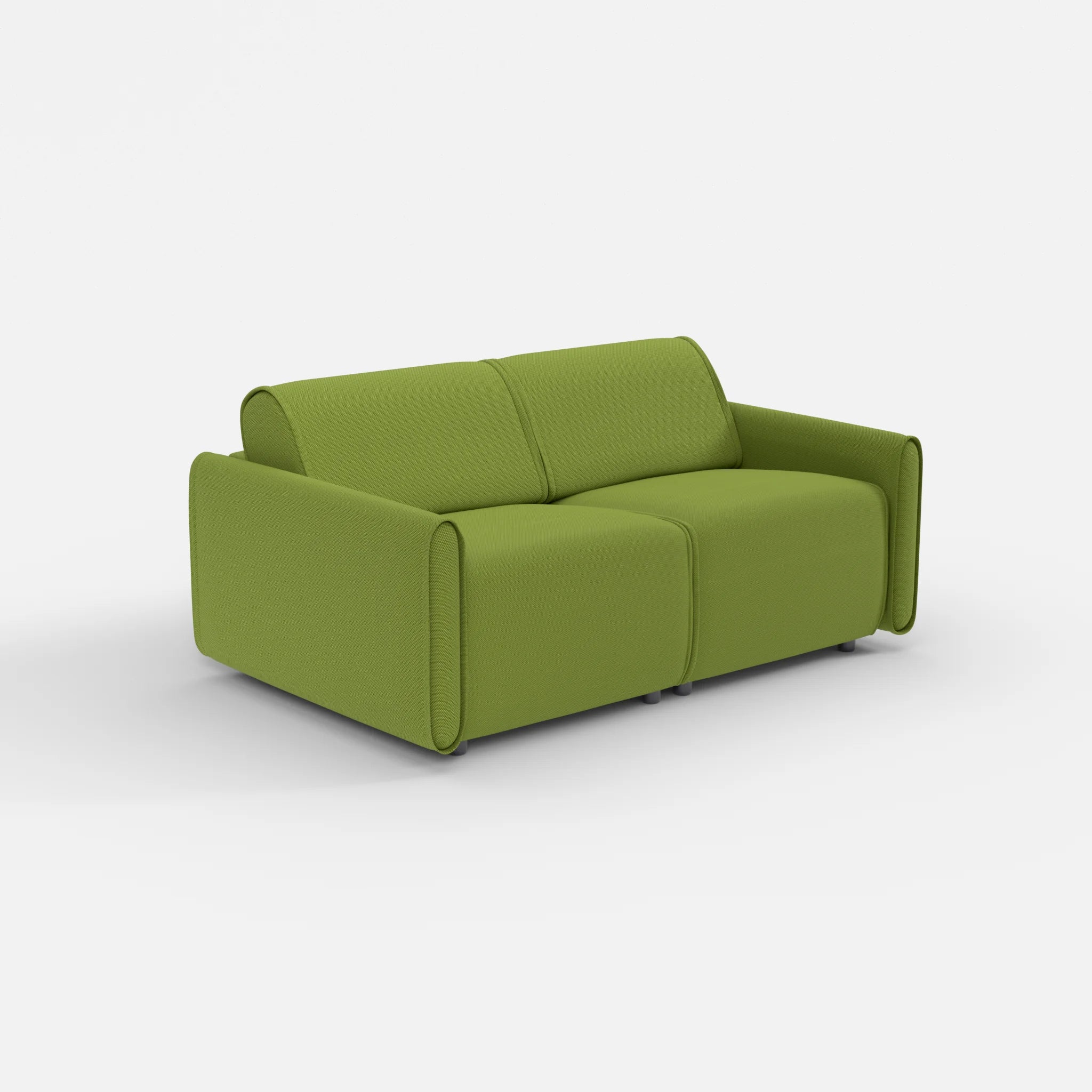 2 Sitzer Sofa Belleform mit schmaler Armlehne 1 novummoss in Grün von der Seite