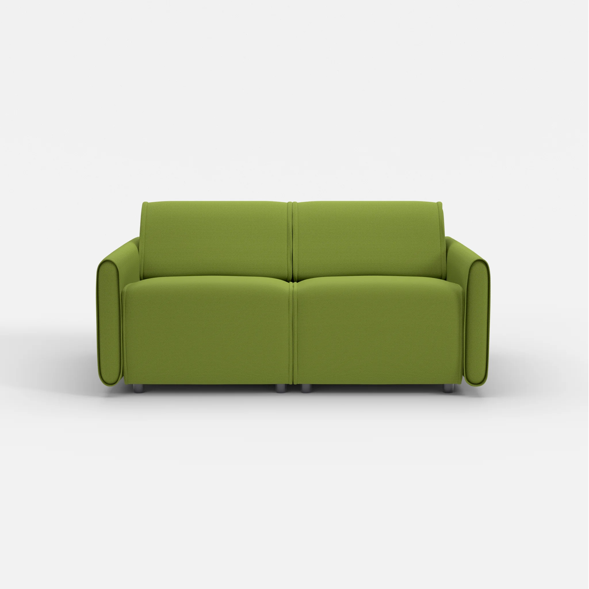 2 Sitzer Sofa Belleform mit schmaler Armlehne 1 novummoss in Grün von vorne
