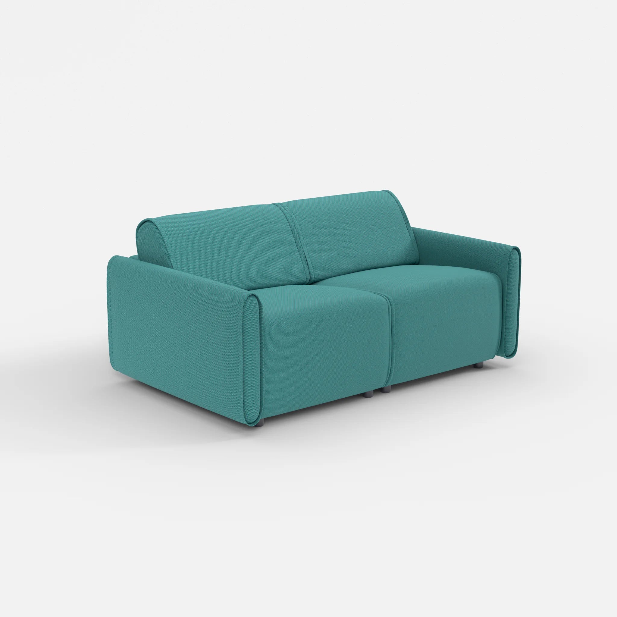 2 Sitzer Sofa Belleform mit schmaler Armlehne 1 novumprisma in Türkis von der Seite