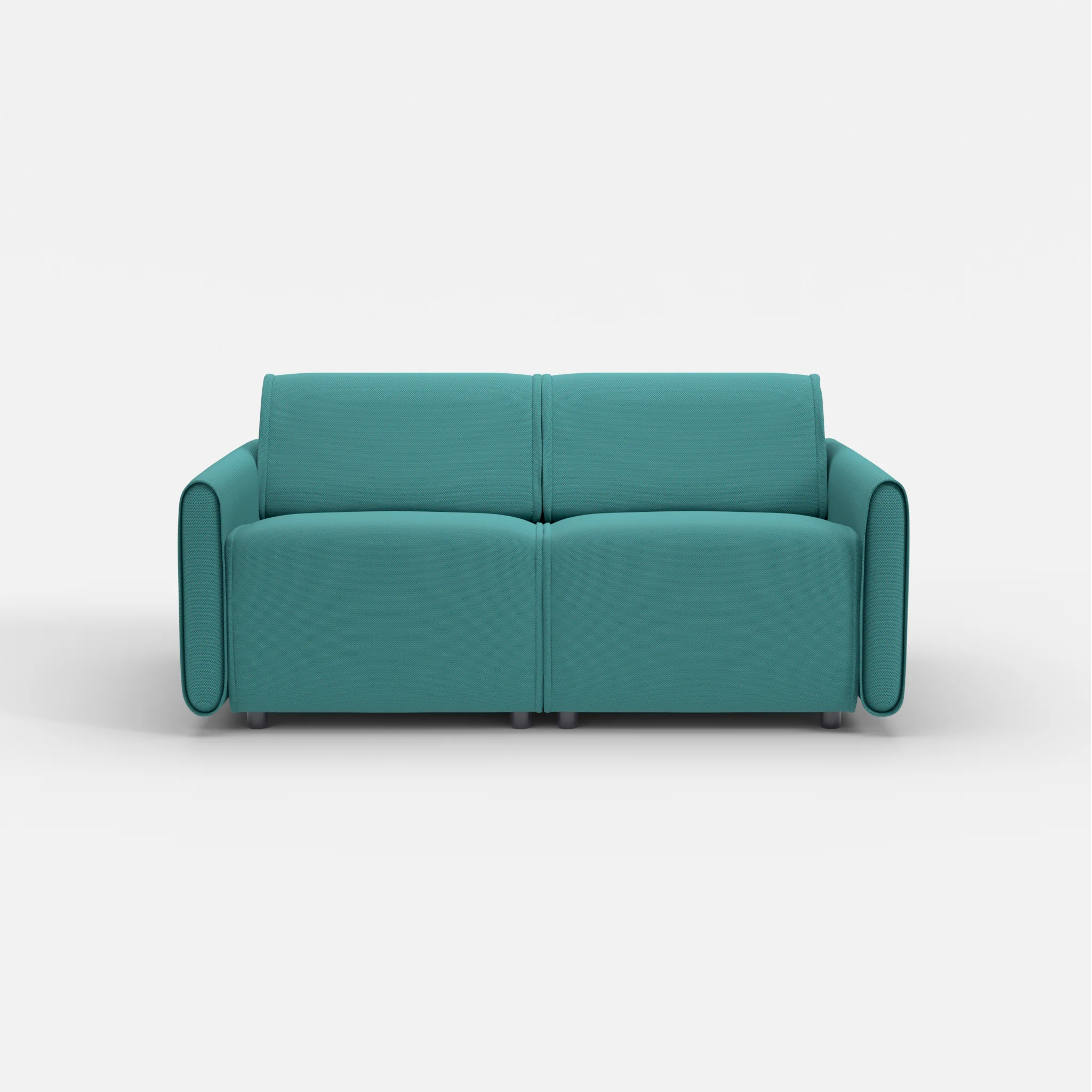 2 Sitzer Sofa Belleform mit schmaler Armlehne 1 novumprisma in Türkis von vorne