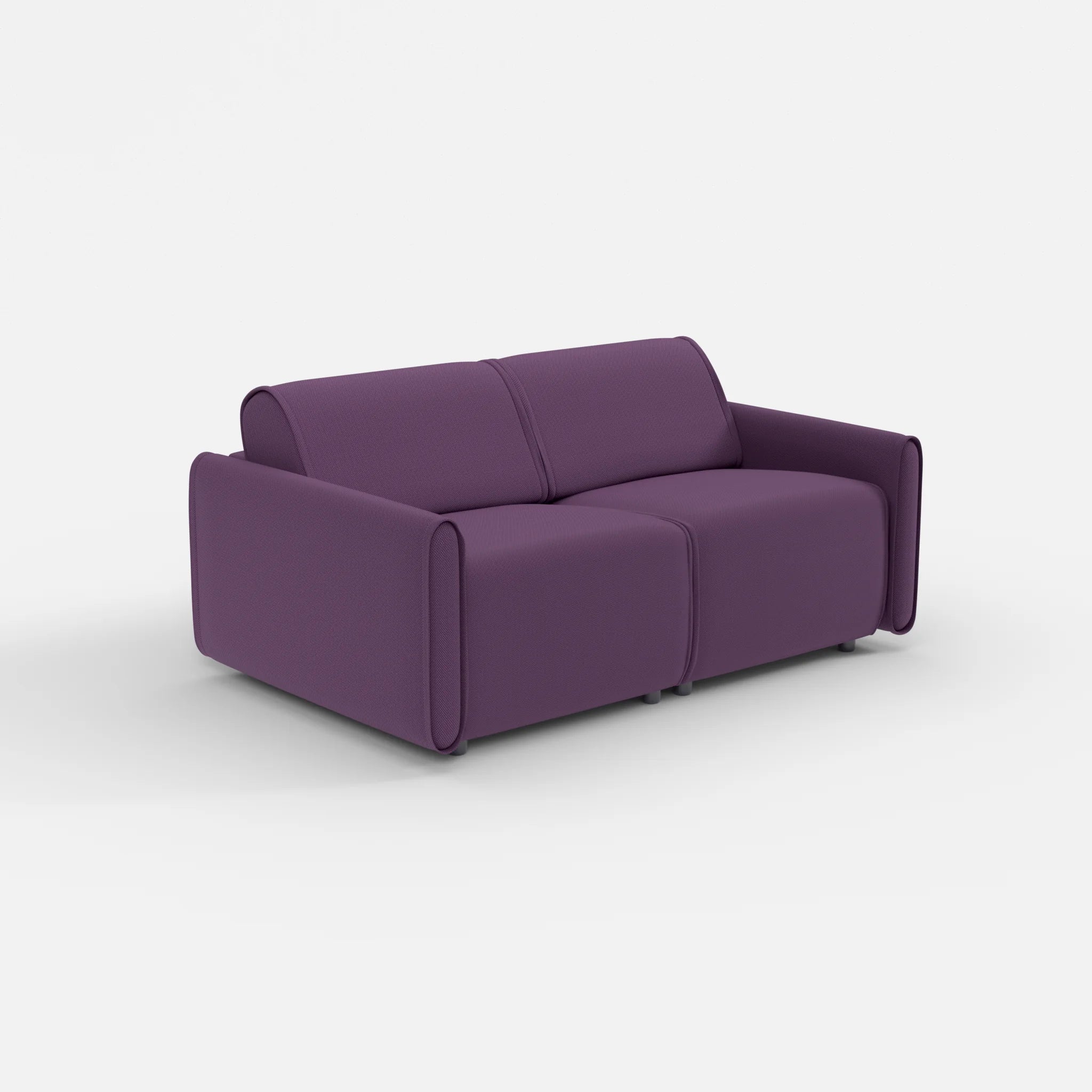 2 Sitzer Sofa Belleform mit schmaler Armlehne 1 novumprune in Violett von der Seite