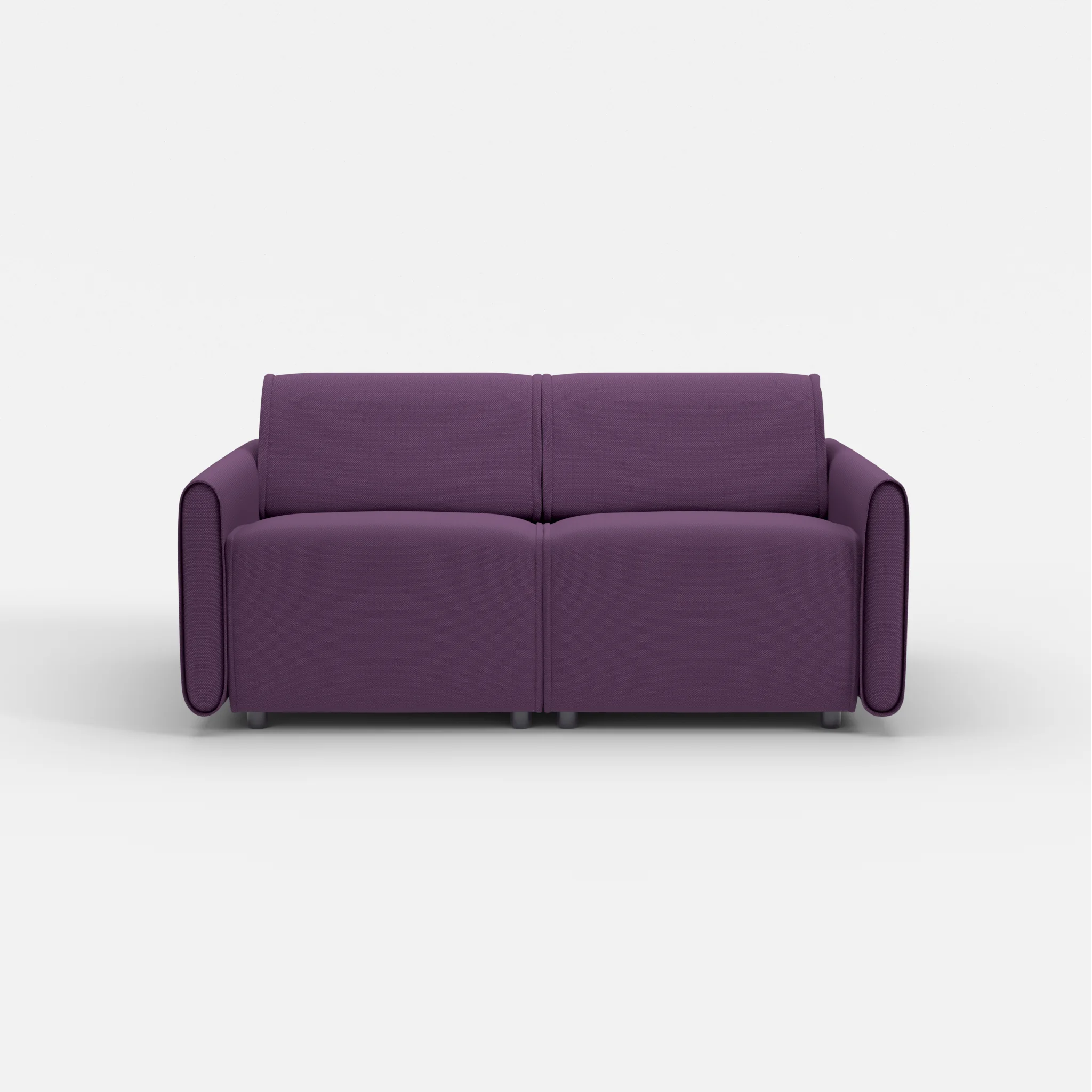 2 Sitzer Sofa Belleform mit schmaler Armlehne 1 novumprune in Violett von vorne