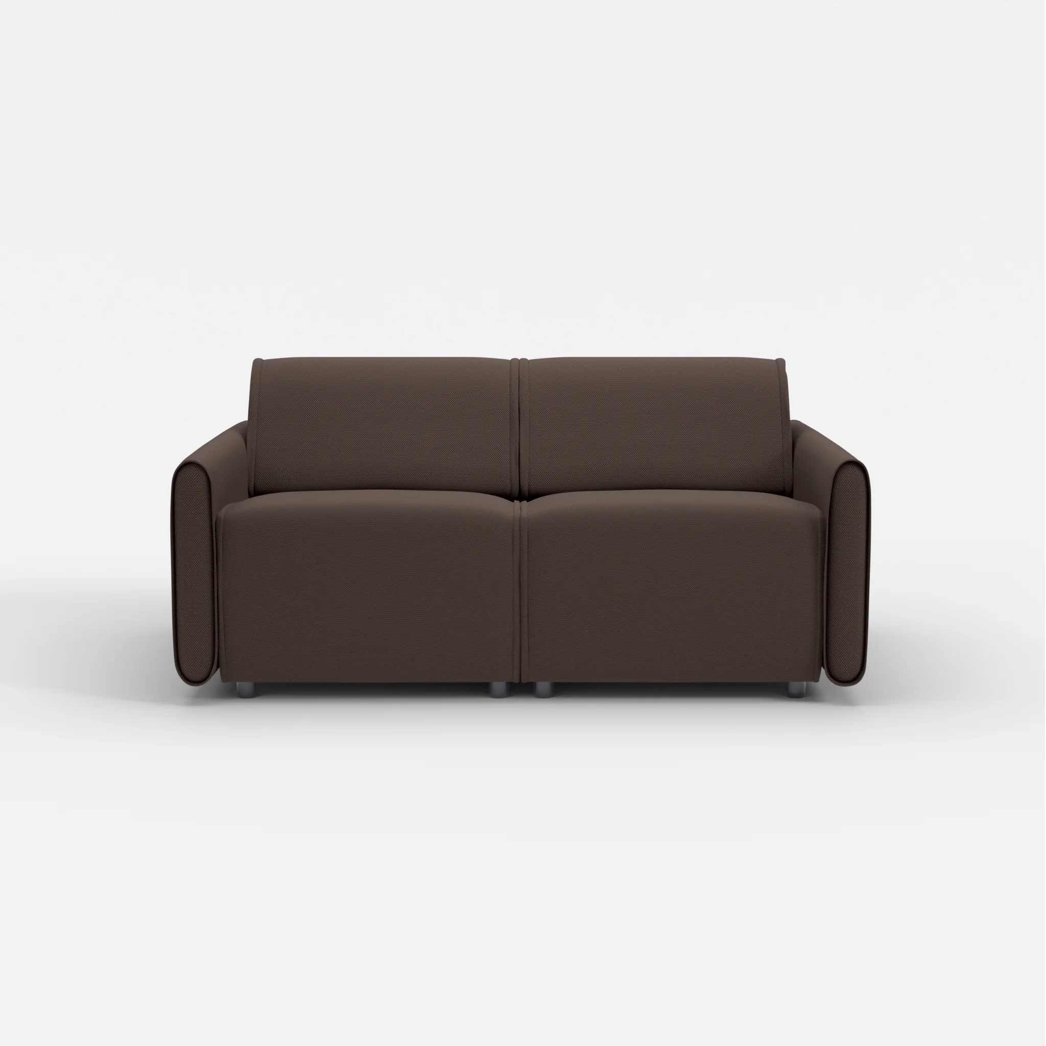 2 Sitzer Sofa Belleform mit schmaler Armlehne 1 novumrosewood in Dunkelbraun von vorne