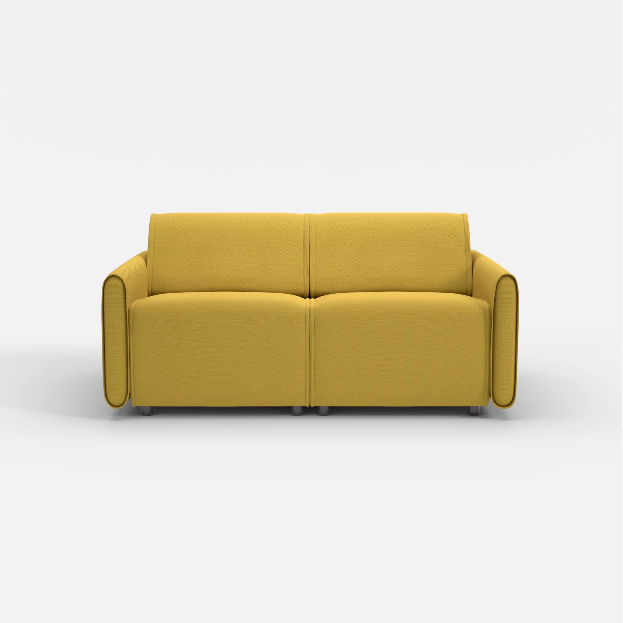 2 Sitzer Sofa Belleform mit schmaler Armlehne 1 novumtivoli in Hellgrün von vorne