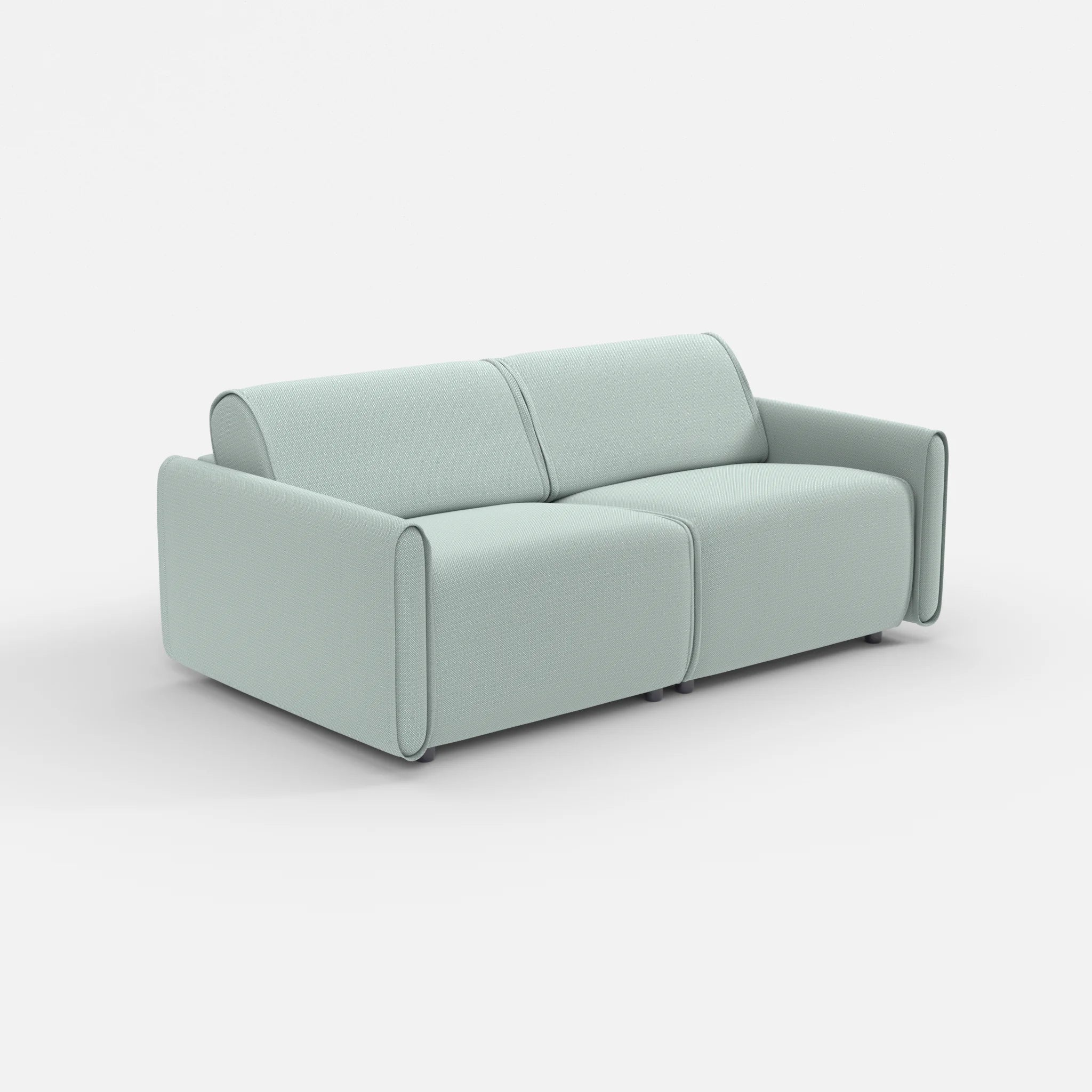 2 Sitzer Sofa Belleform mit schmaler Armlehne 2 credolake in Graublau von der Seite