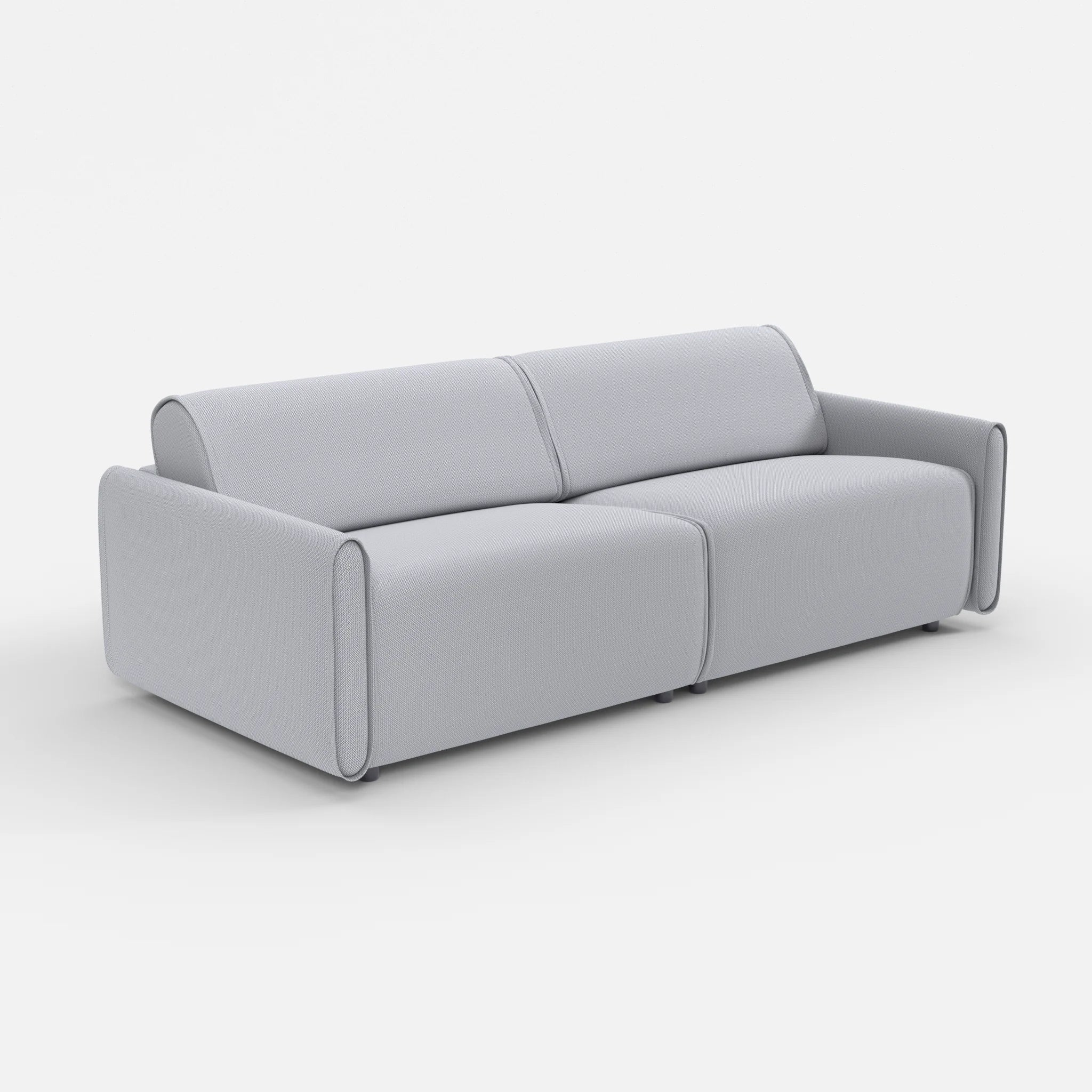 2 Sitzer Sofa Belleform mit schmaler Armlehne 3 credochalk in Hellgrau von der Seite