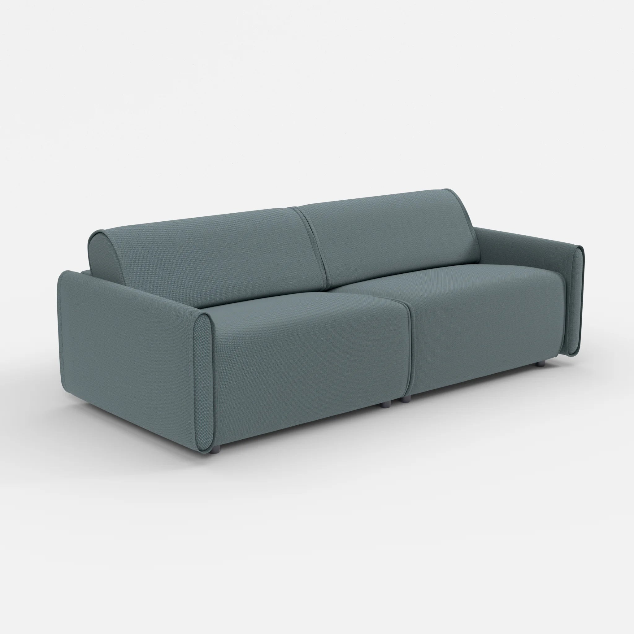 2 Sitzer Sofa Belleform mit schmaler Armlehne 3 credojaspis in Türkis von der Seite