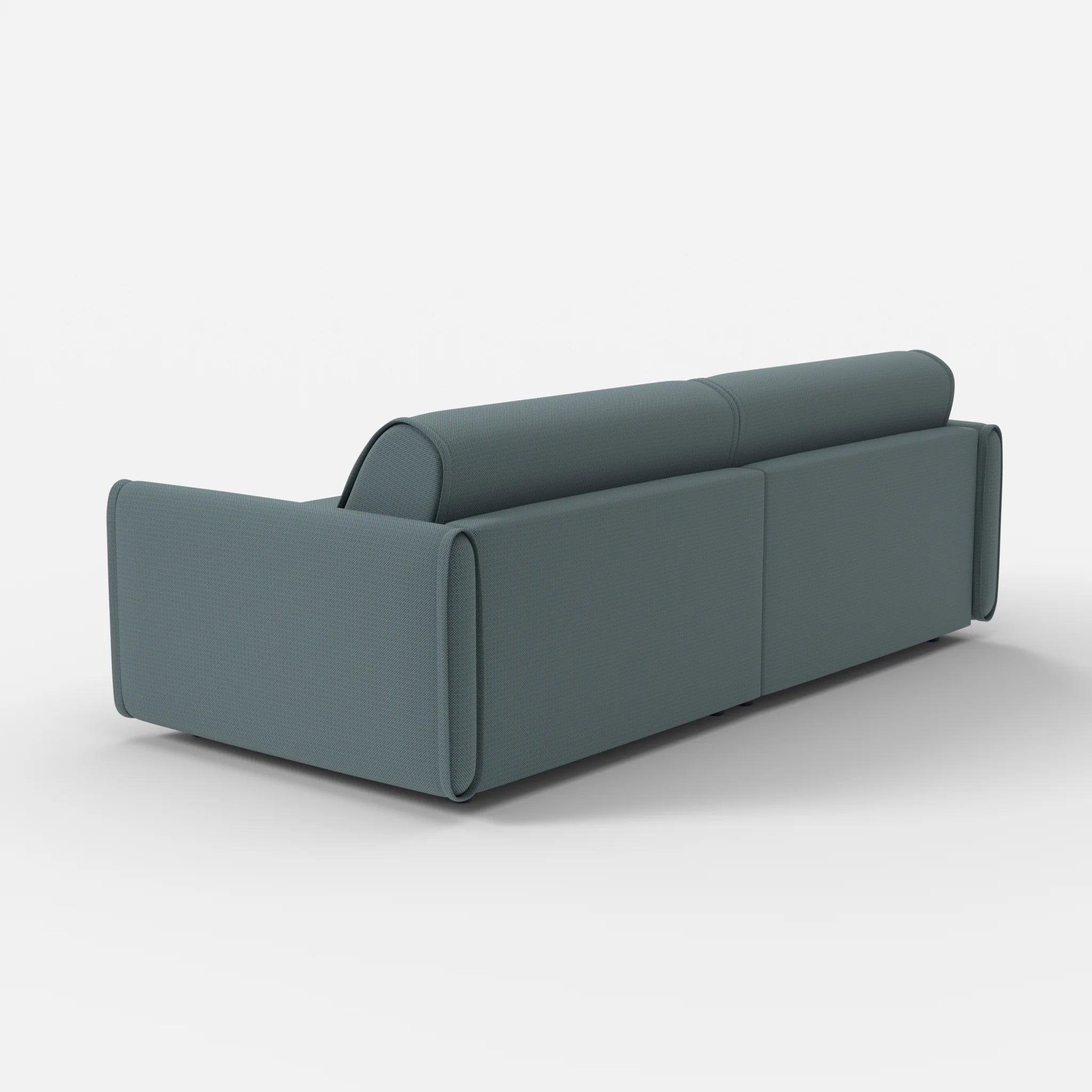 2 Sitzer Sofa Belleform mit schmaler Armlehne 3 credojaspis in Türkis von hinten