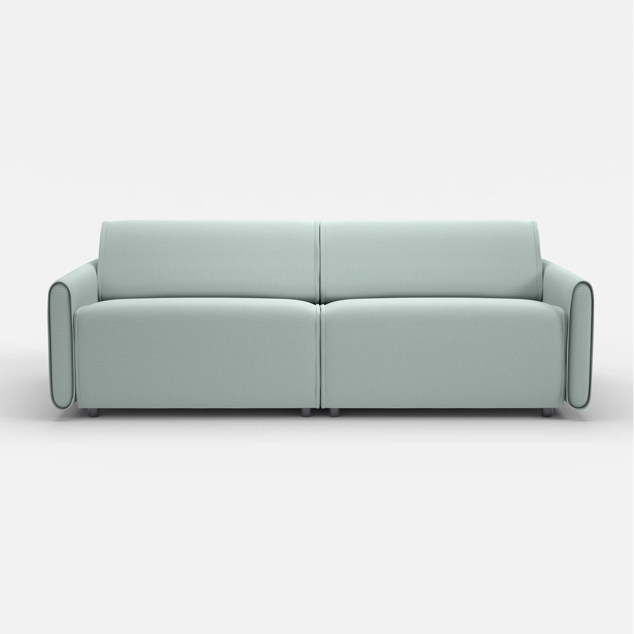 2 Sitzer Sofa Belleform mit schmaler Armlehne 3 credolake in Graublau von vorne