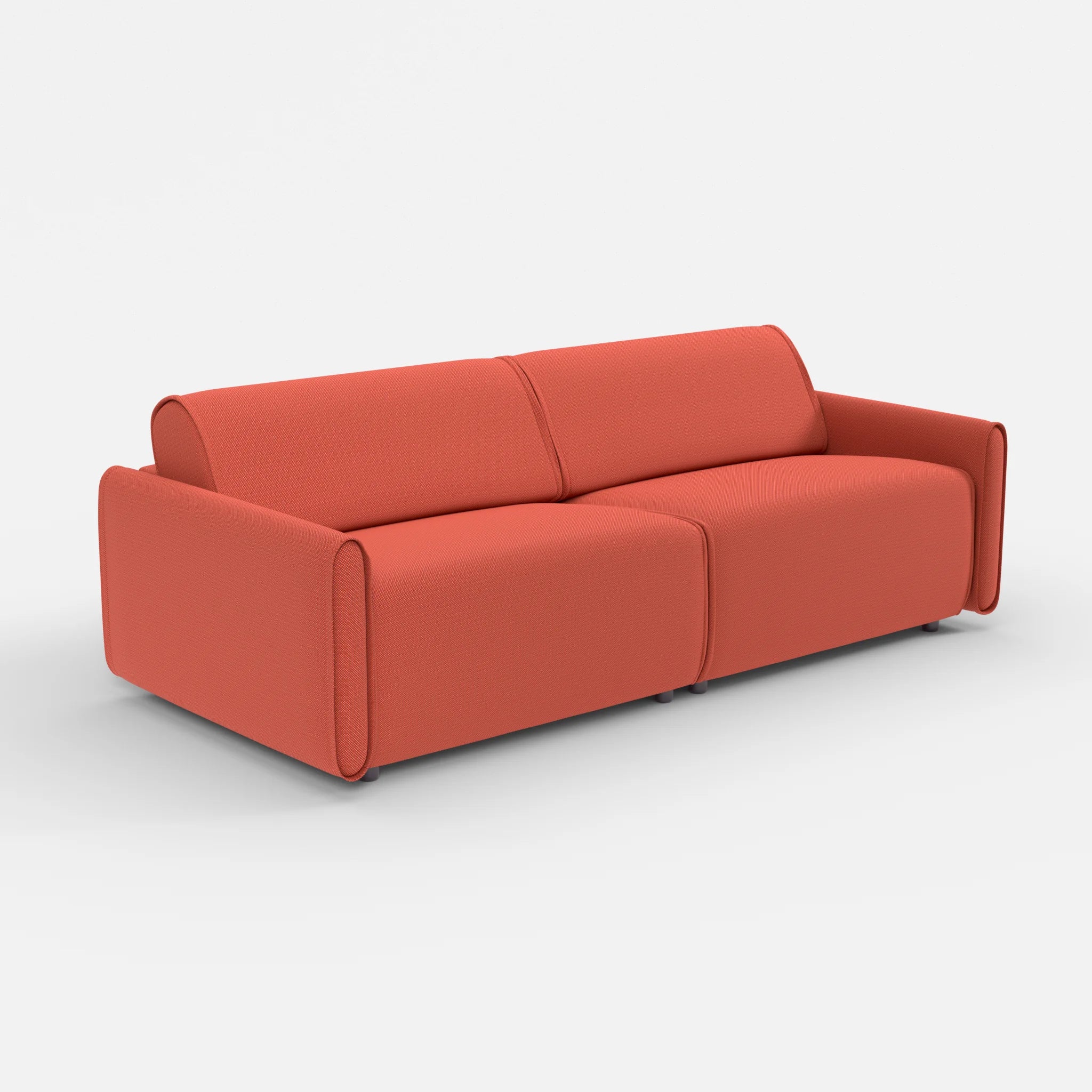 2 Sitzer Sofa Belleform mit schmaler Armlehne 3 credolampion in Rot von der Seite