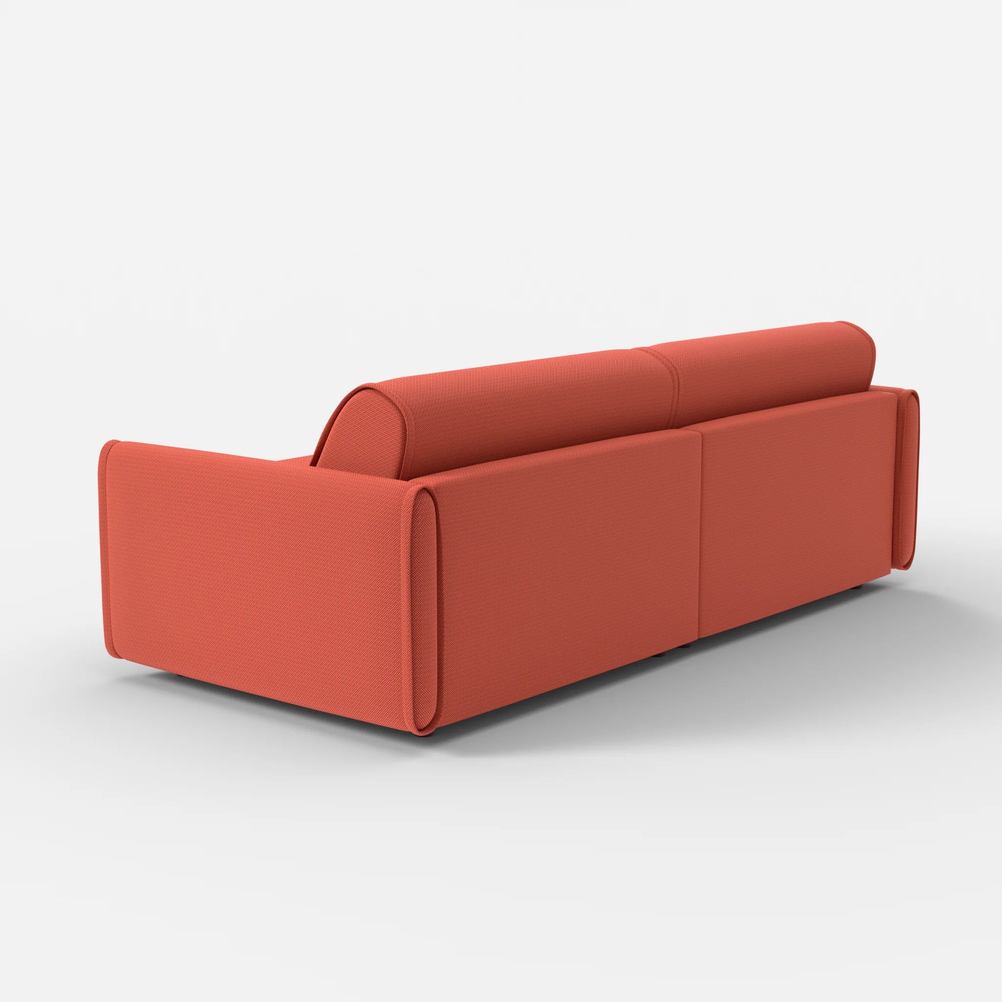 2 Sitzer Sofa Belleform mit schmaler Armlehne 3 credolampion in Rot von hinten