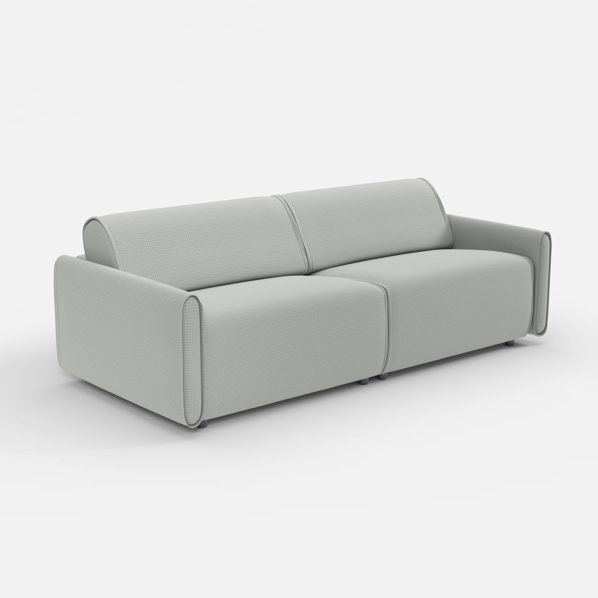 2 Sitzer Sofa Belleform mit schmaler Armlehne 3 credopepper in Dunkelgrau von der Seite