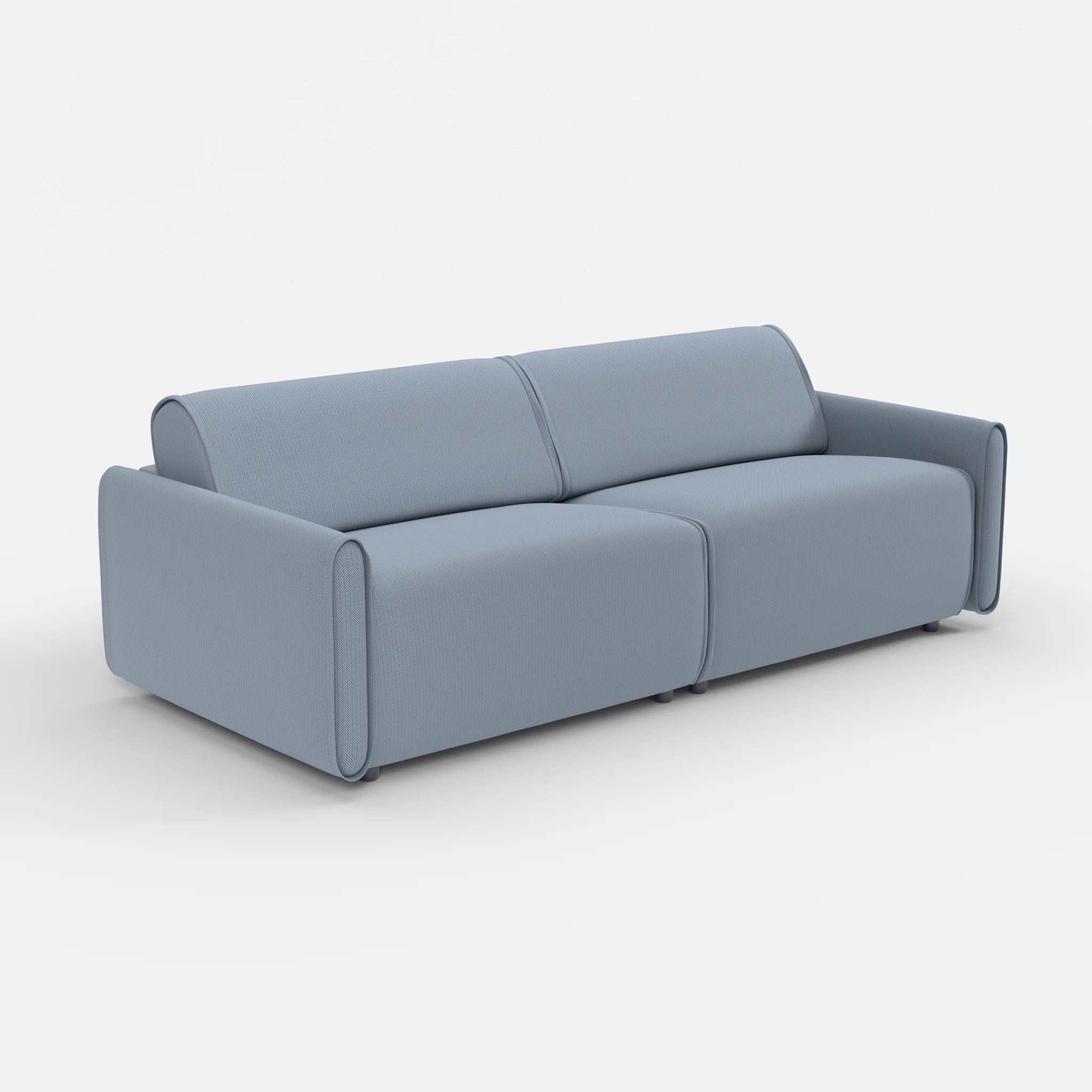 2 Sitzer Sofa Belleform mit schmaler Armlehne 3 credosea in Blau von der Seite