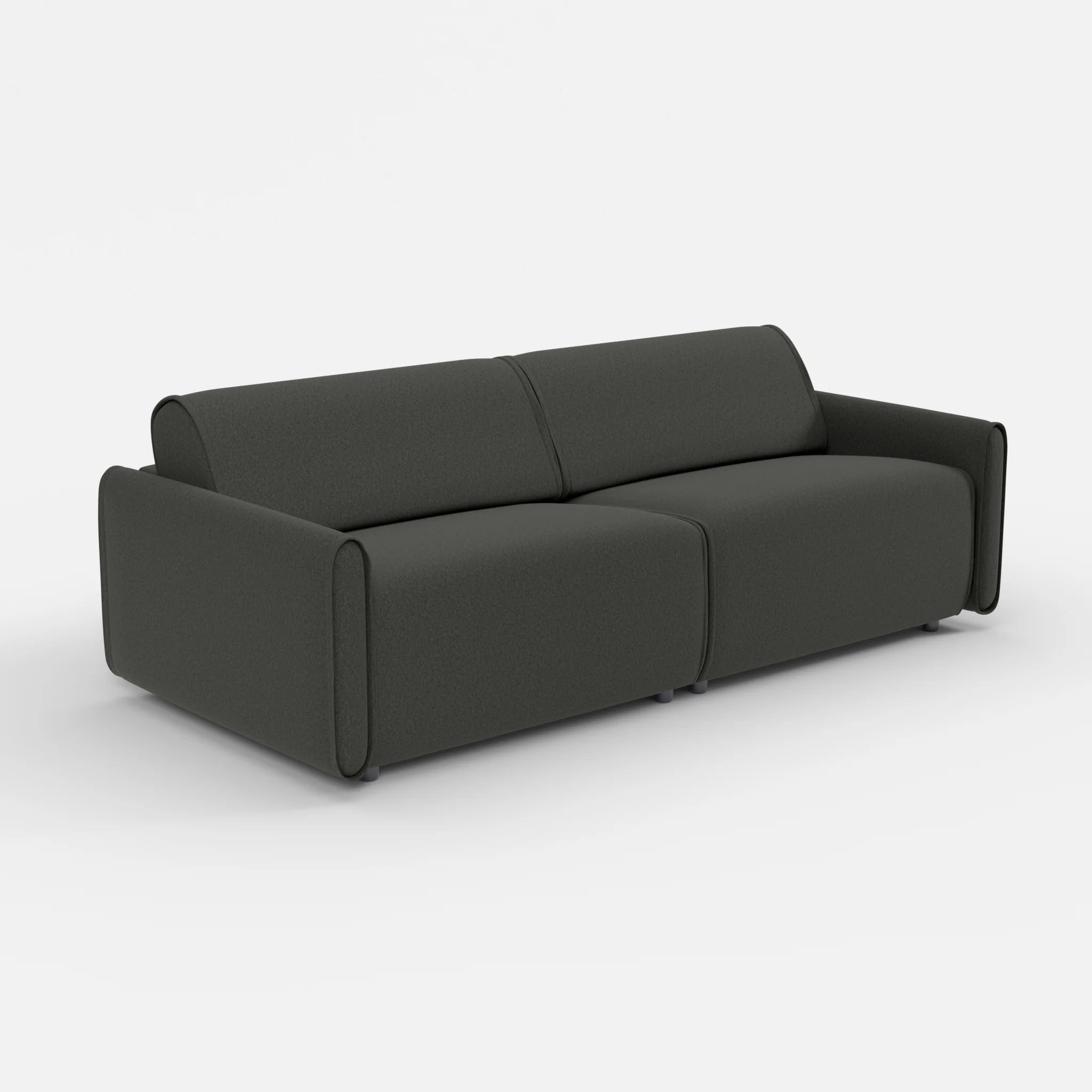 2 Sitzer Sofa Belleform mit schmaler Armlehne 3 dama0002 in Anthrazit von der Seite