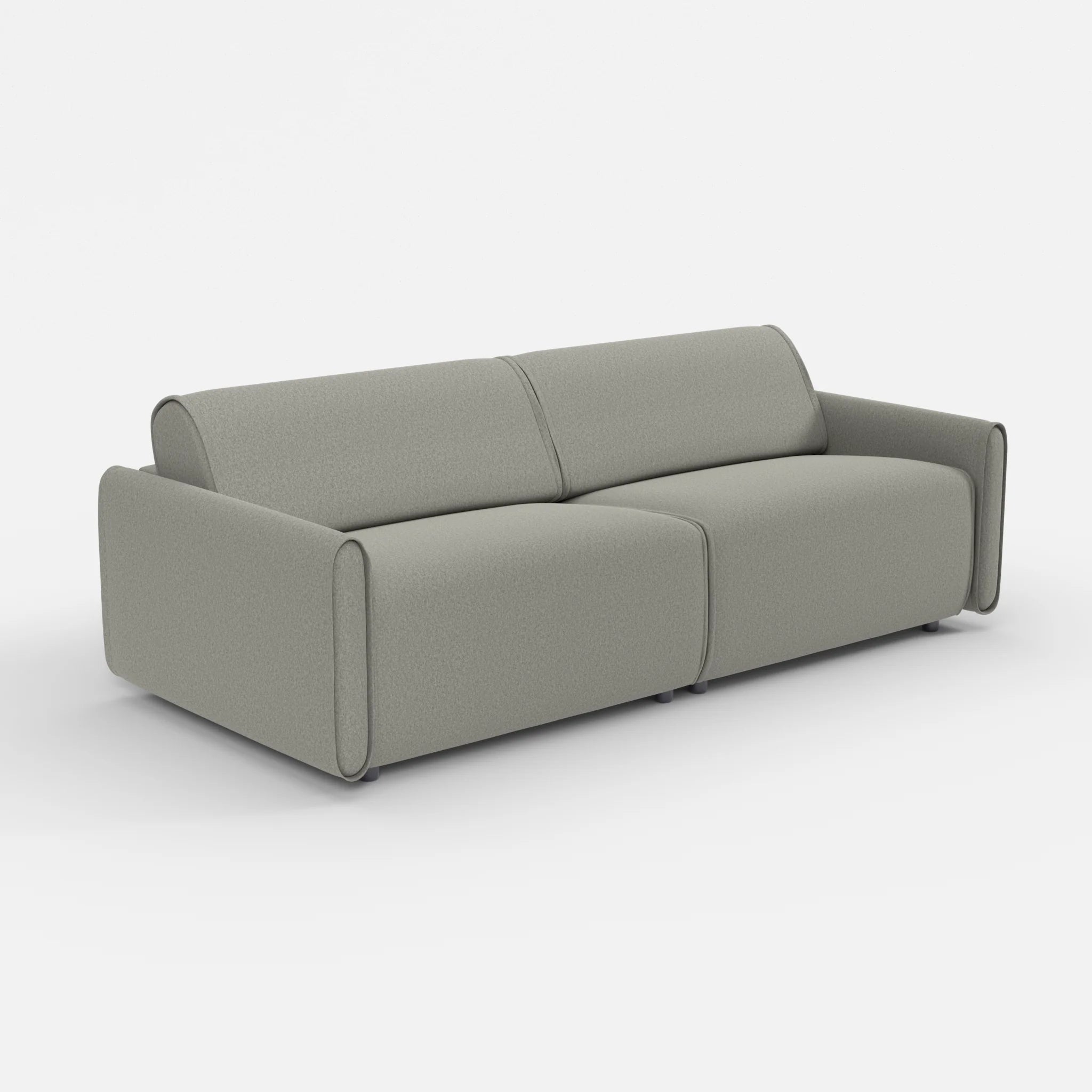 2 Sitzer Sofa Belleform mit schmaler Armlehne 3 dama0003 in Mittelgrau von der Seite