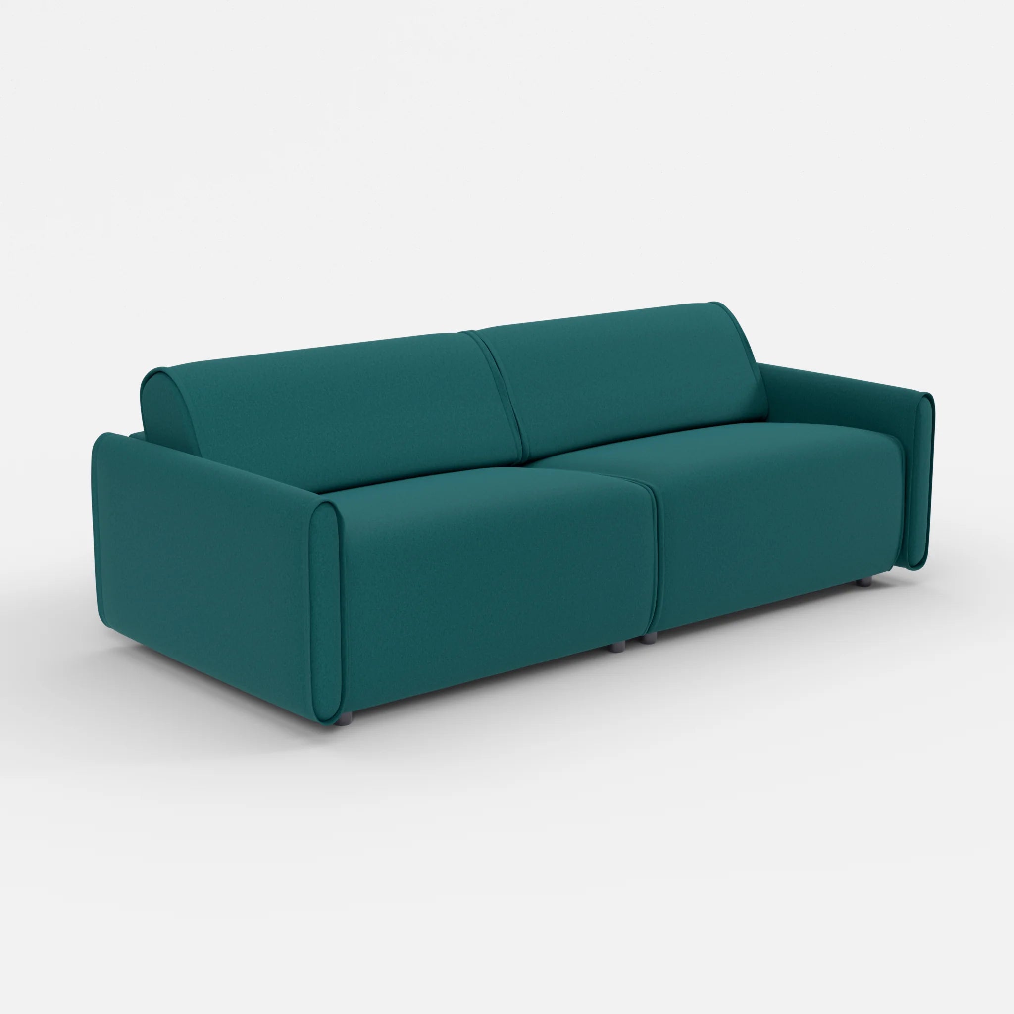 2 Sitzer Sofa Belleform mit schmaler Armlehne 3 dama0018 in Türkis von der Seite