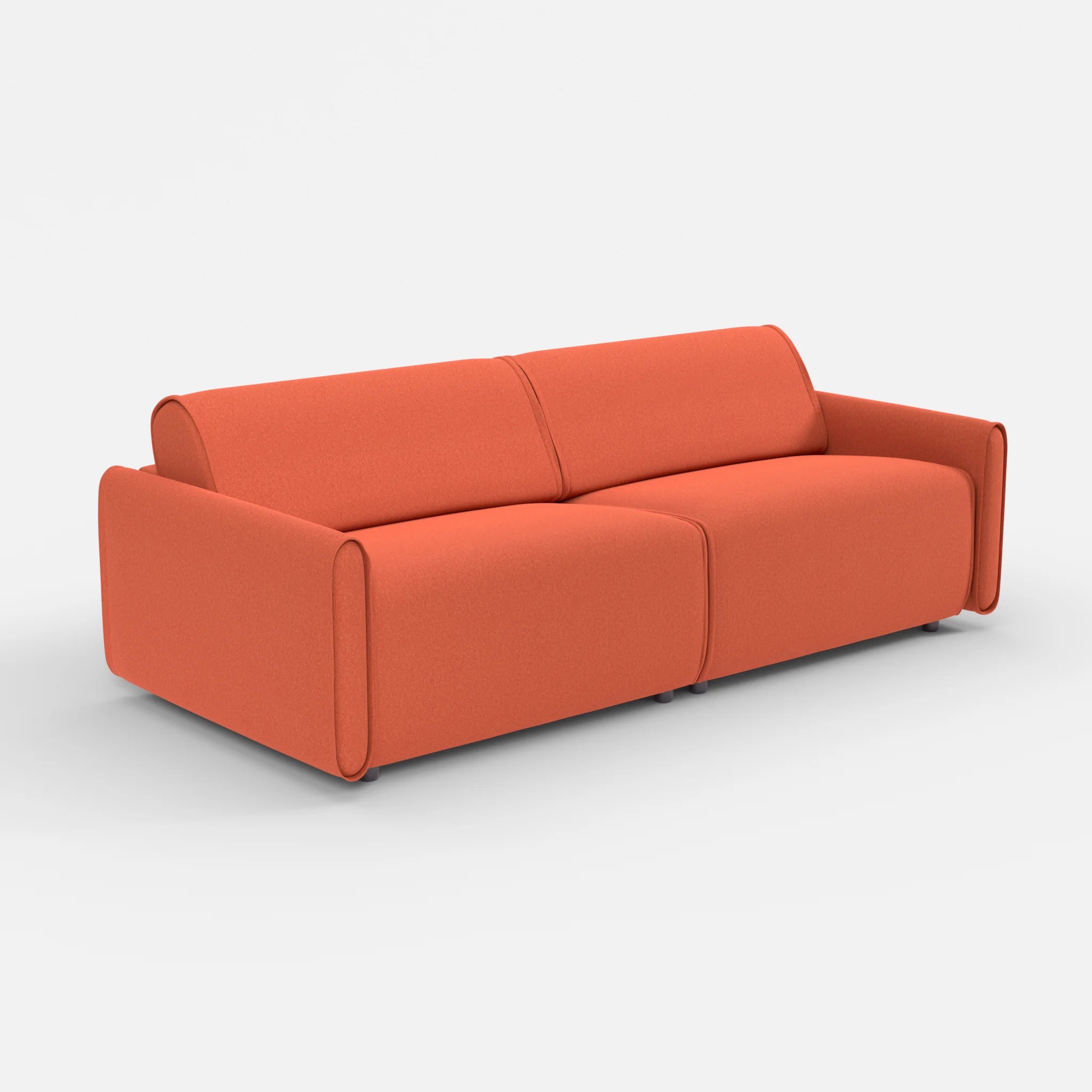 2 Sitzer Sofa Belleform mit schmaler Armlehne 3 dama0062 in Orange von der Seite