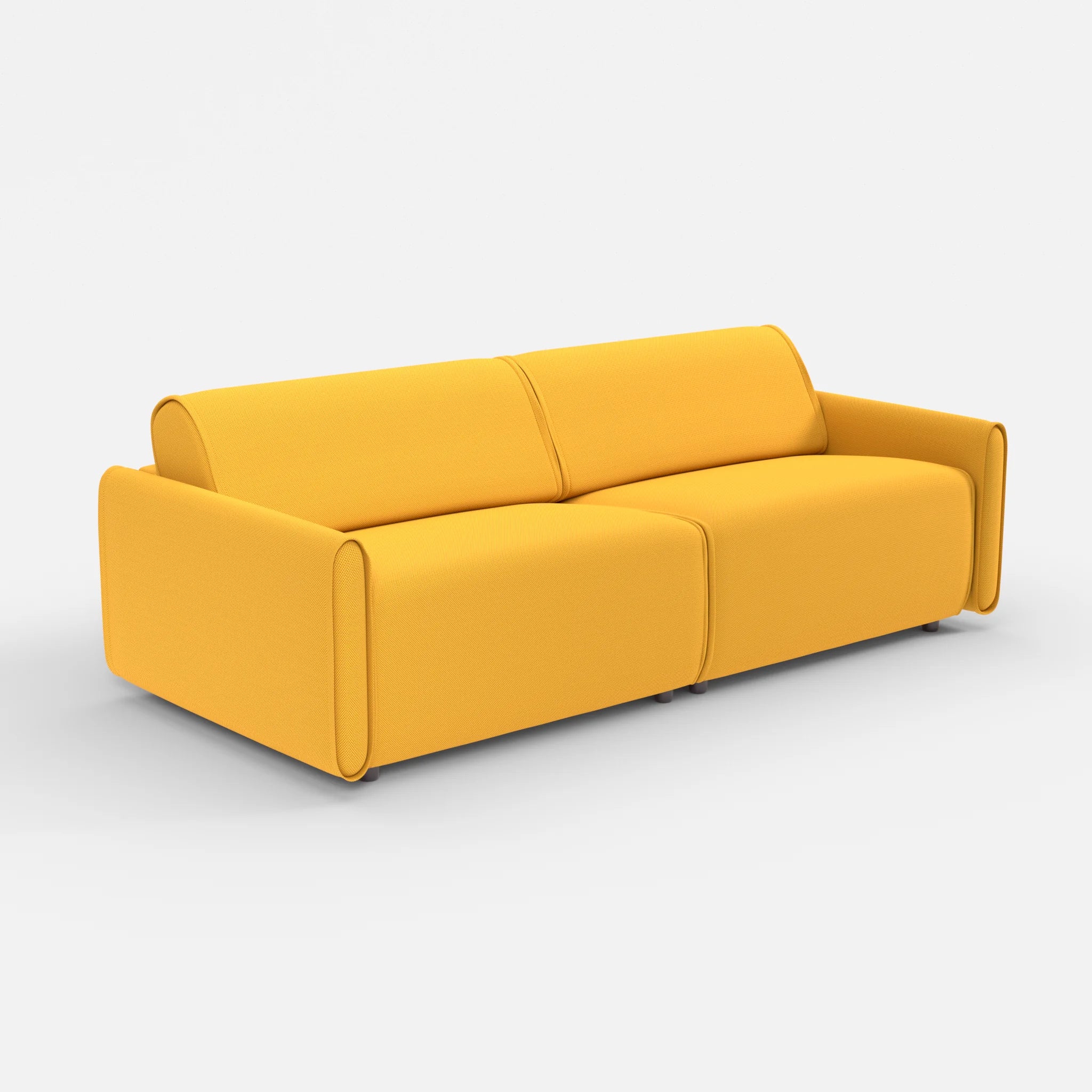 2 Sitzer Sofa Belleform mit schmaler Armlehne 3 novumcurry in Curry von der Seite