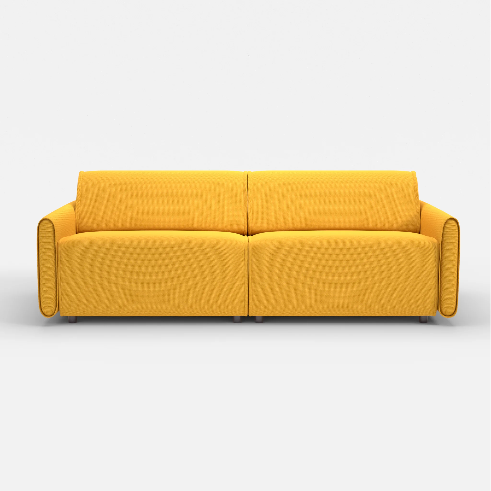 2 Sitzer Sofa Belleform mit schmaler Armlehne 3 novumcurry in Curry von vorne