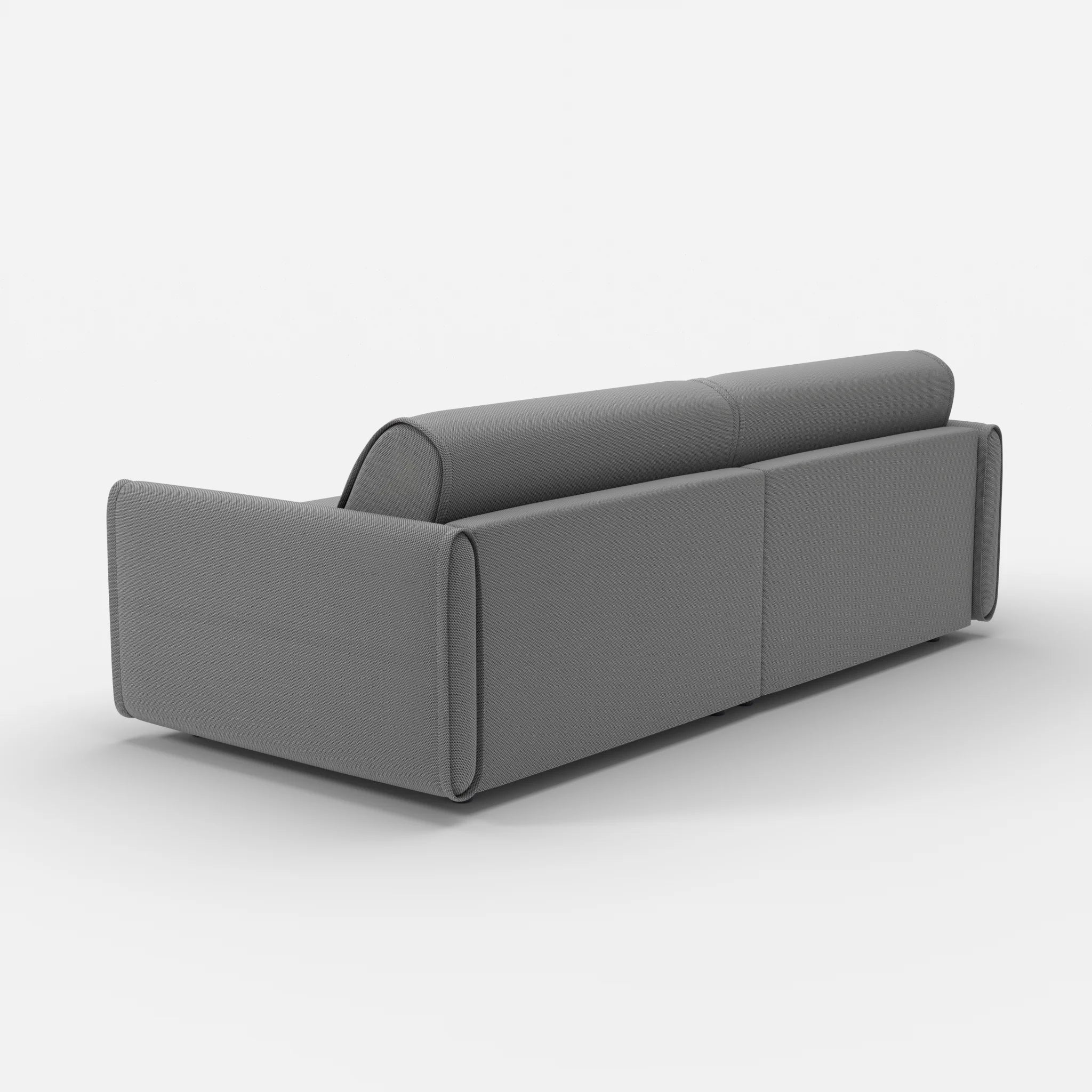 2 Sitzer Sofa Belleform mit schmaler Armlehne 3 novumkies in Mittelgrau von hinten