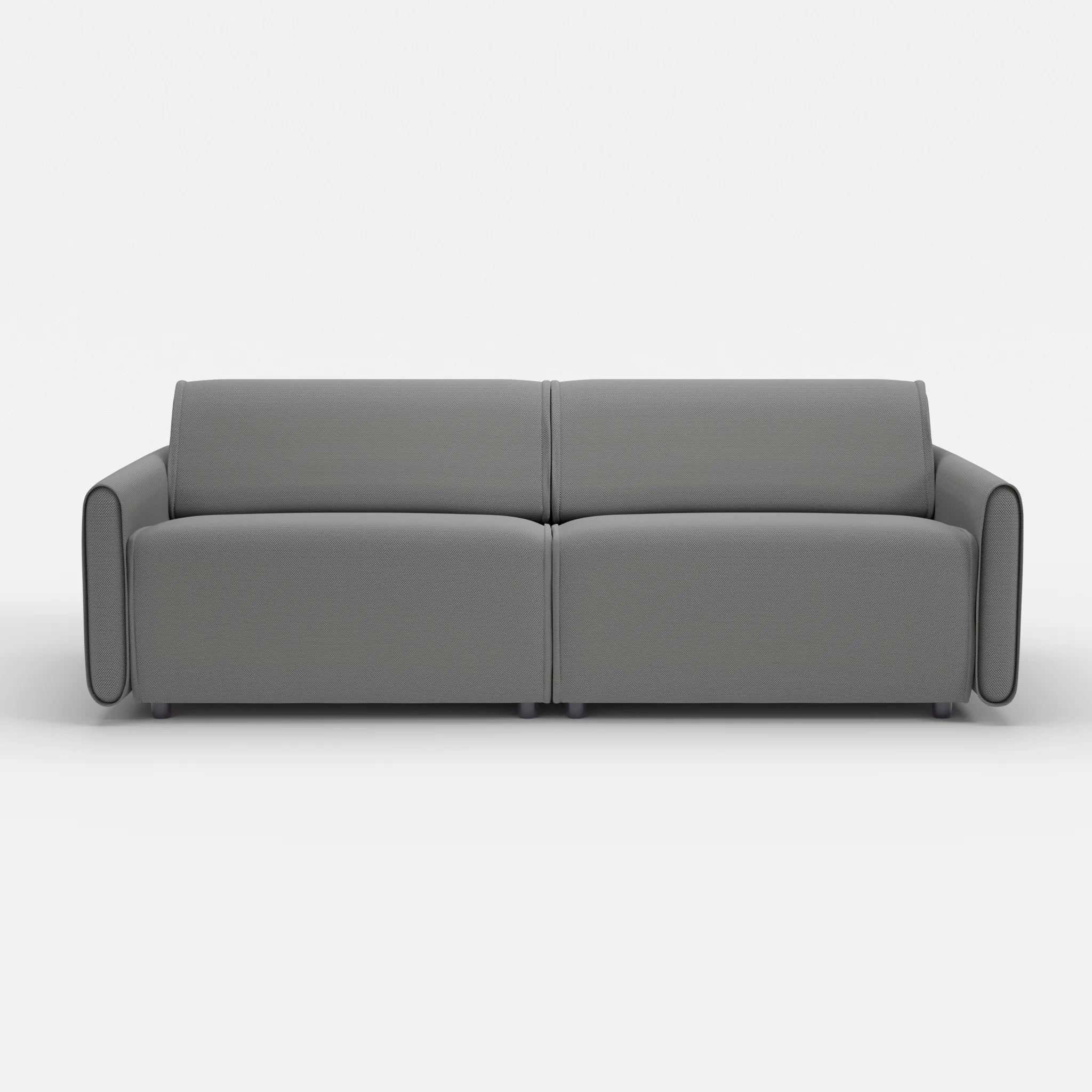 2 Sitzer Sofa Belleform mit schmaler Armlehne 3 novumkies in Mittelgrau von vorne