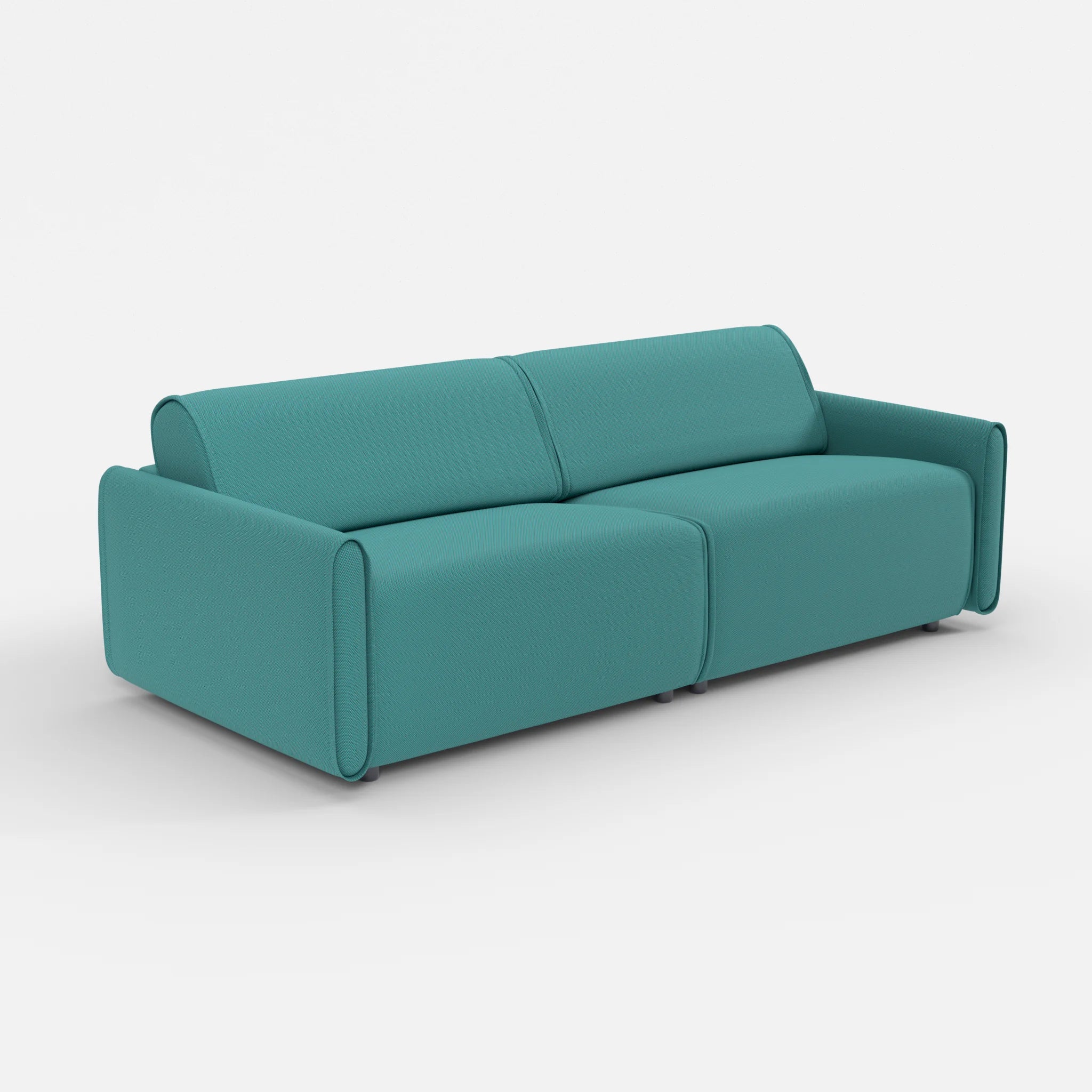 2 Sitzer Sofa Belleform mit schmaler Armlehne 3 novumprisma in Türkis von der Seite