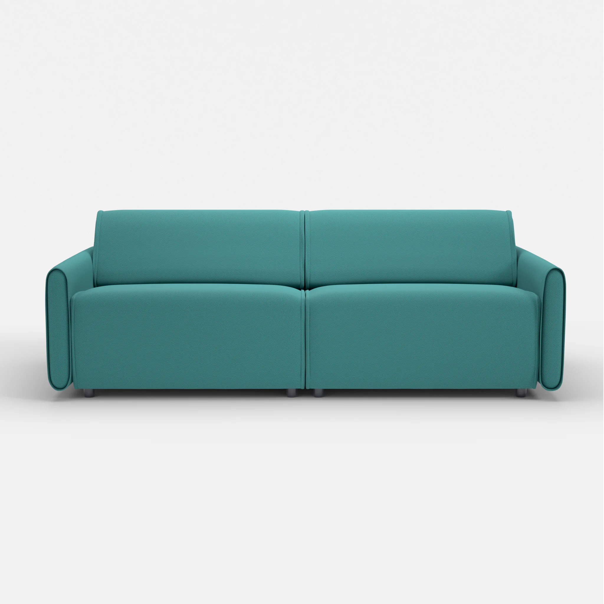 2 Sitzer Sofa Belleform mit schmaler Armlehne 3 novumprisma in Türkis von vorne
