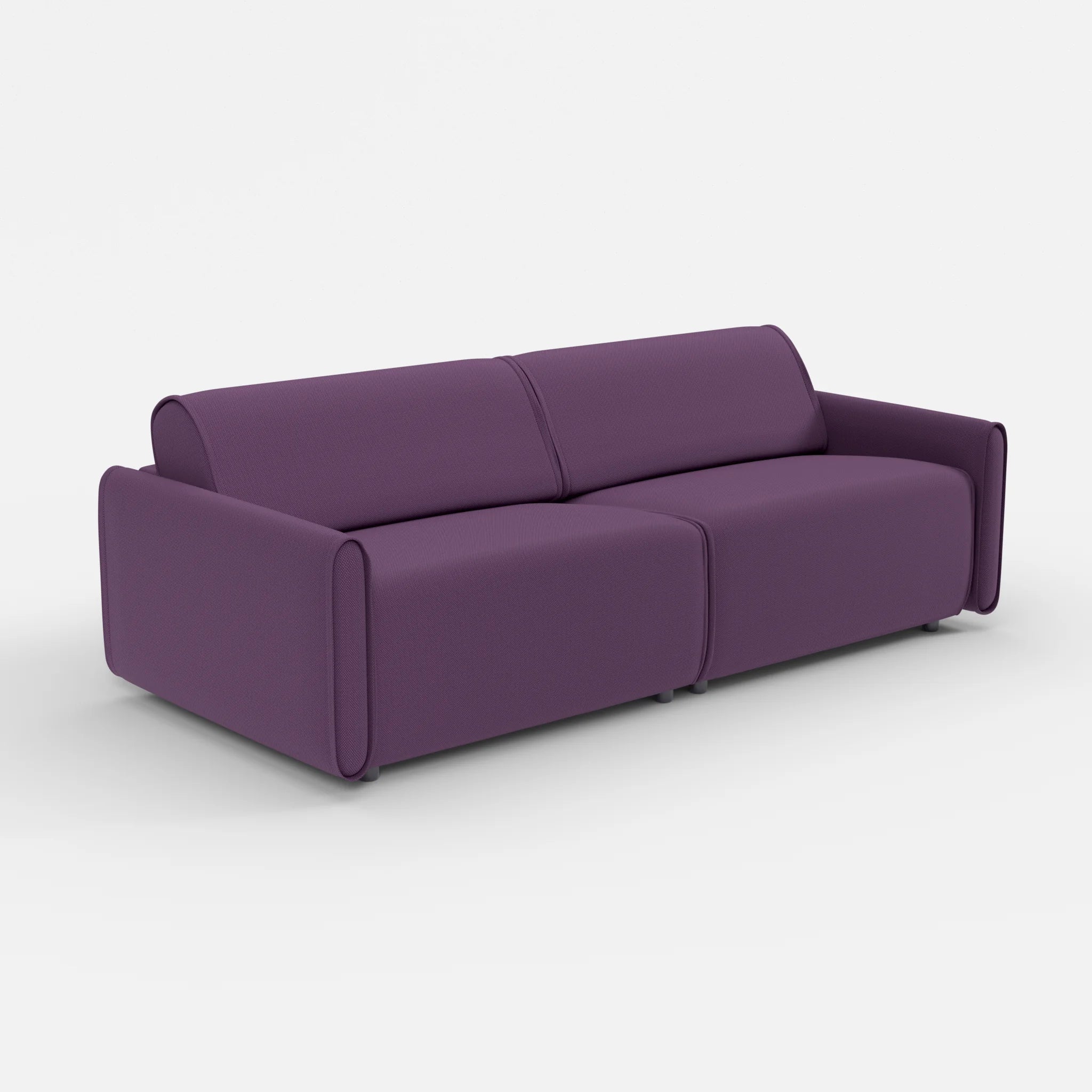 2 Sitzer Sofa Belleform mit schmaler Armlehne 3 novumprune in Violett von der Seite