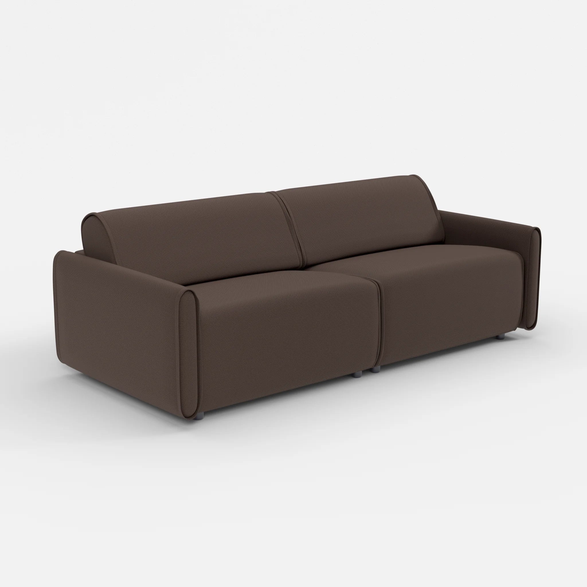 2 Sitzer Sofa Belleform mit schmaler Armlehne 3 novumrosewood in Dunkelbraun von der Seite