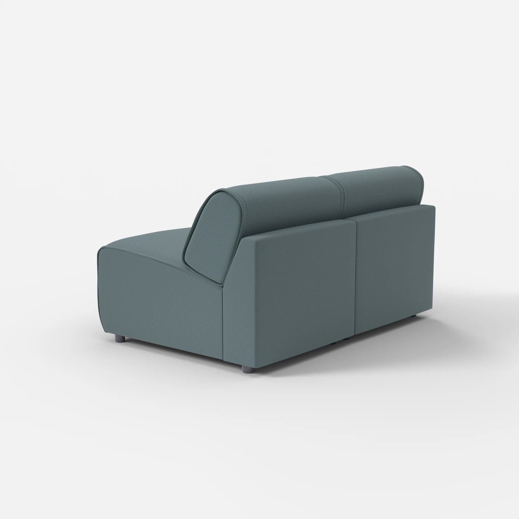 2 Sitzer Sofa Belleform ohne Armlehne 1 credojaspis in Türkis von hinten
