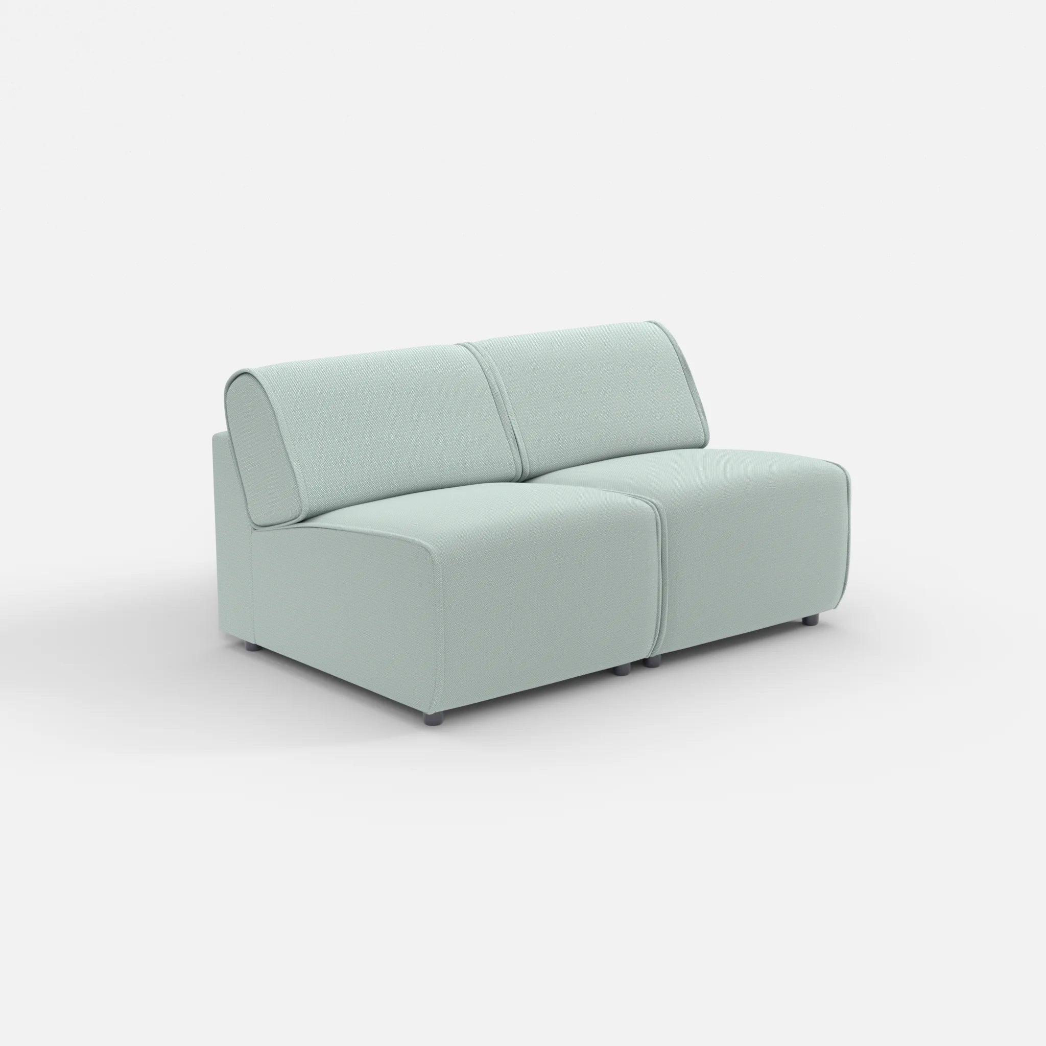 2 Sitzer Sofa Belleform ohne Armlehne 1 credolake in Graublau von der Seite