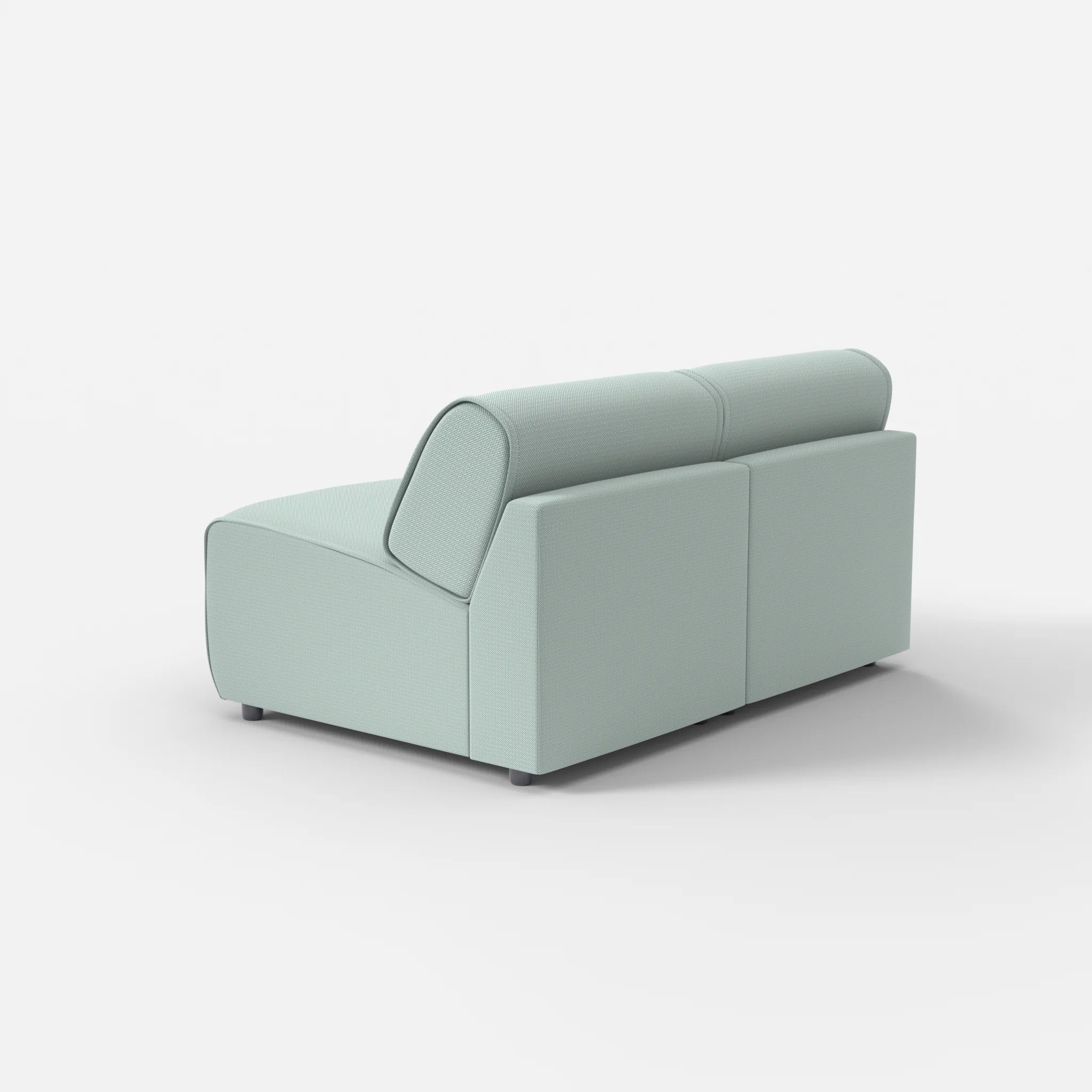2 Sitzer Sofa Belleform ohne Armlehne 1 credolake in Graublau von hinten