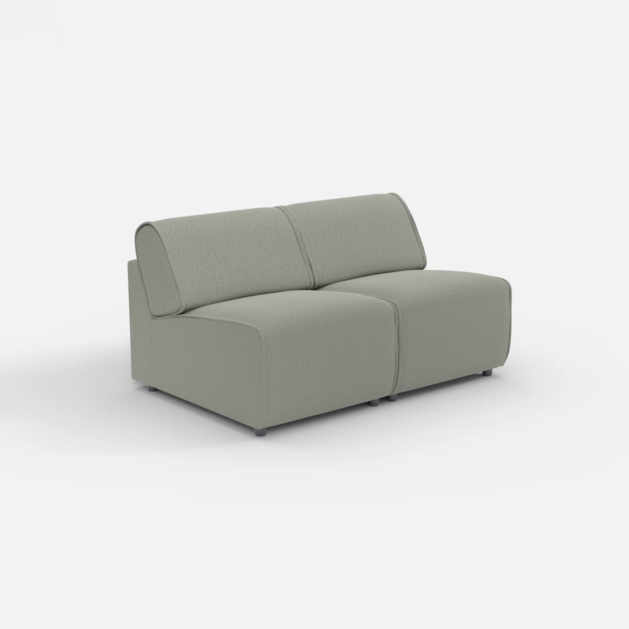 2 Sitzer Sofa Belleform ohne Armlehne 1 dama0003 in Mittelgrau von der Seite