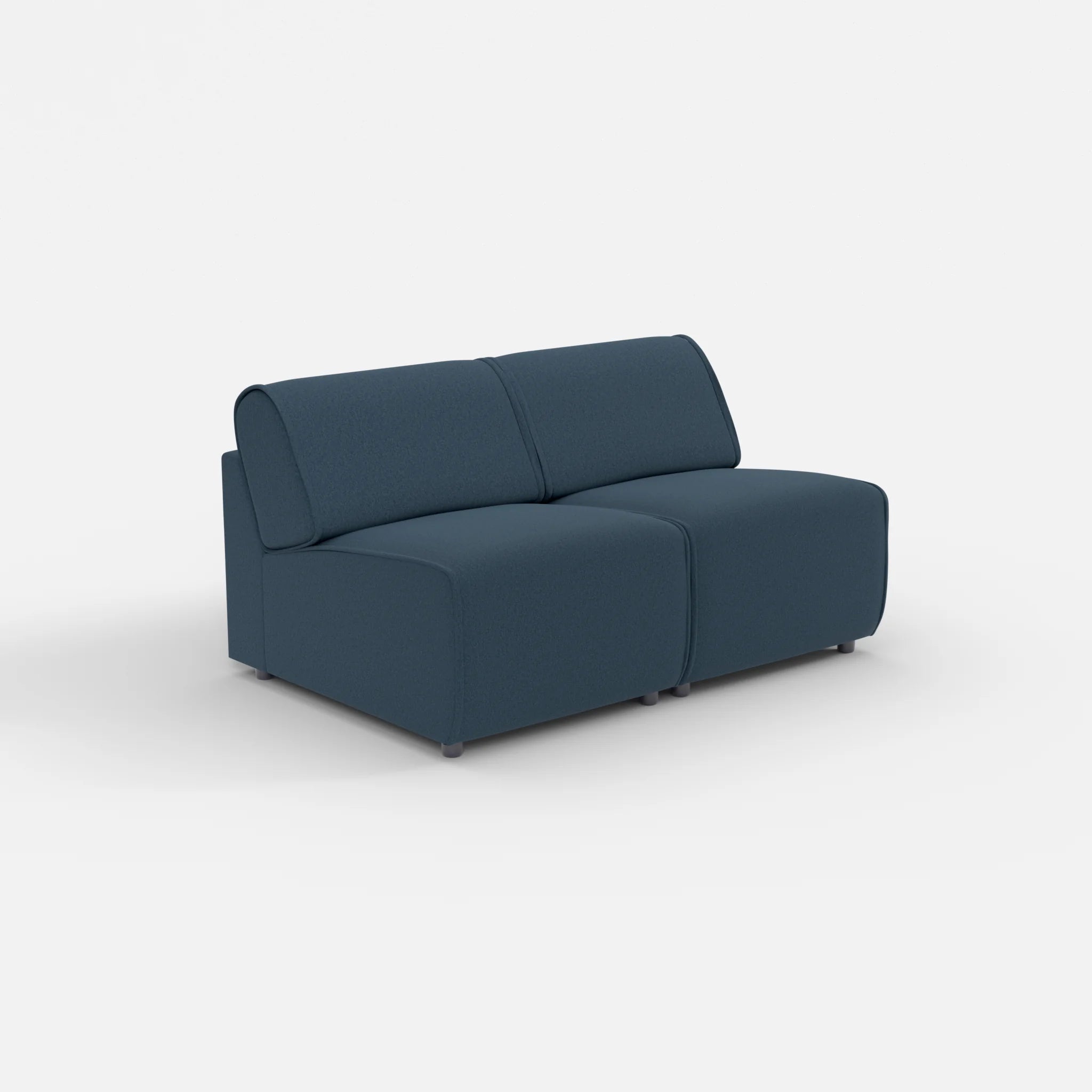 2 Sitzer Sofa Belleform ohne Armlehne 1 dama0014 in Dunkelblau von der Seite