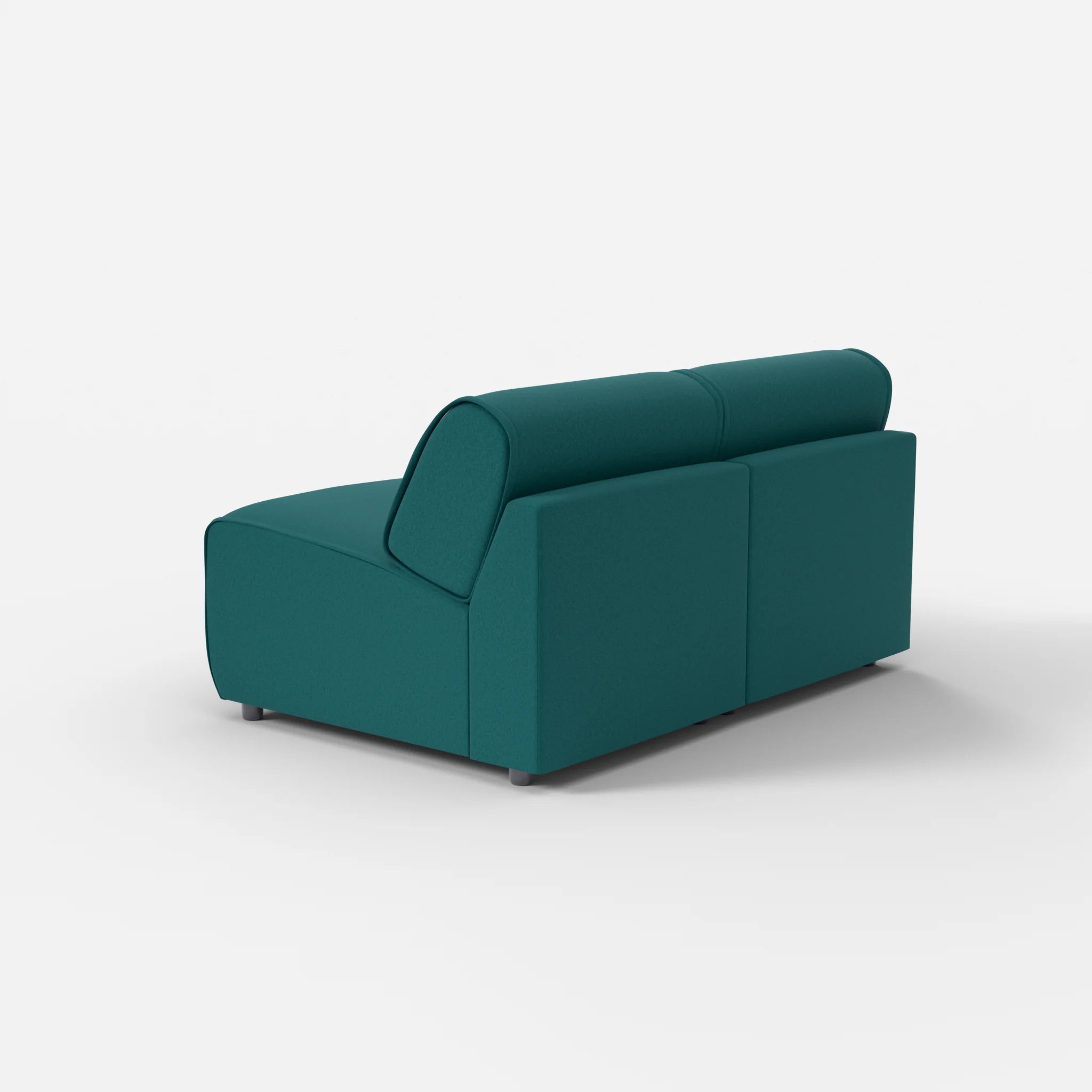 2 Sitzer Sofa Belleform ohne Armlehne 1 dama0018 in Türkis von hinten