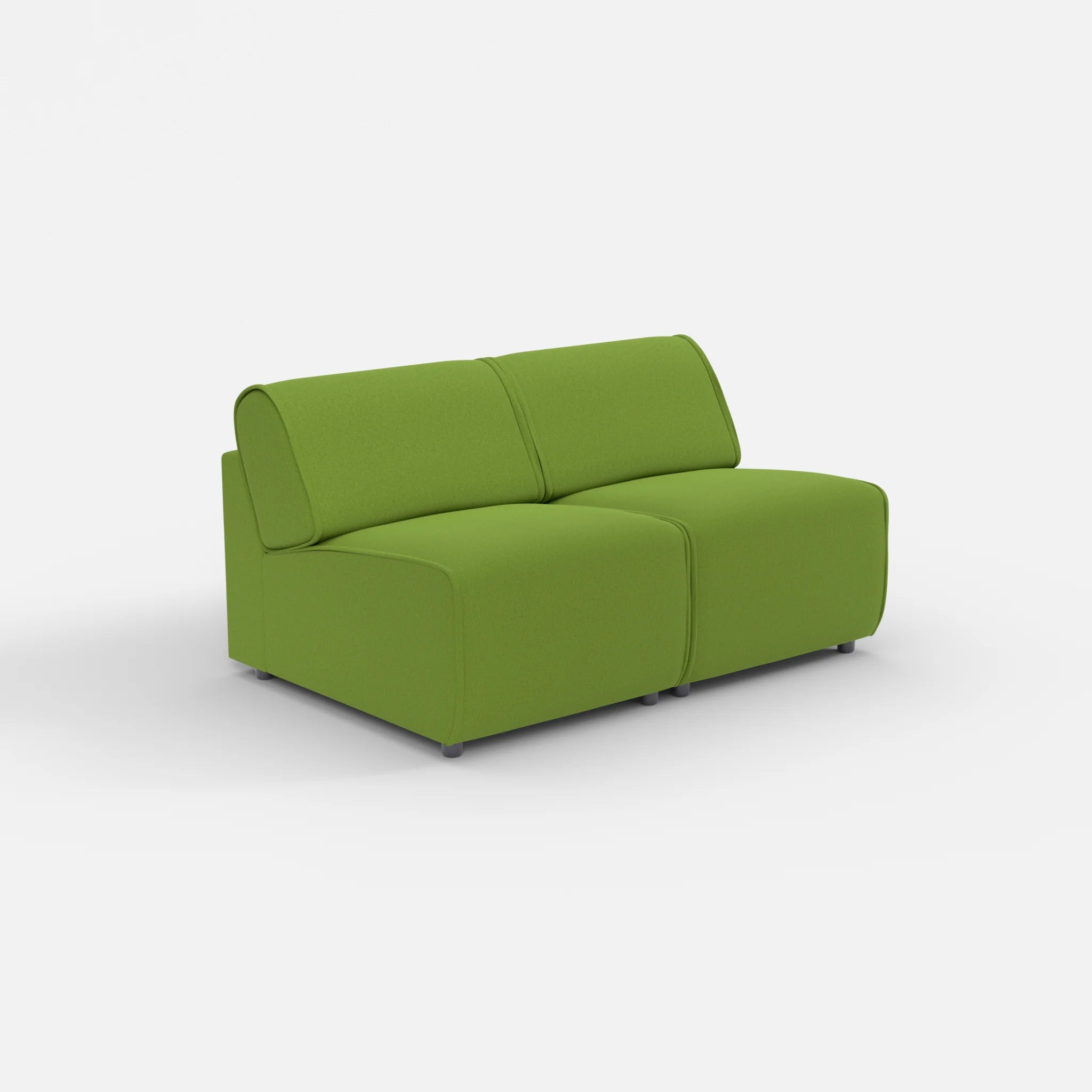 2 Sitzer Sofa Belleform ohne Armlehne 1 dama0027 in Grün von der Seite