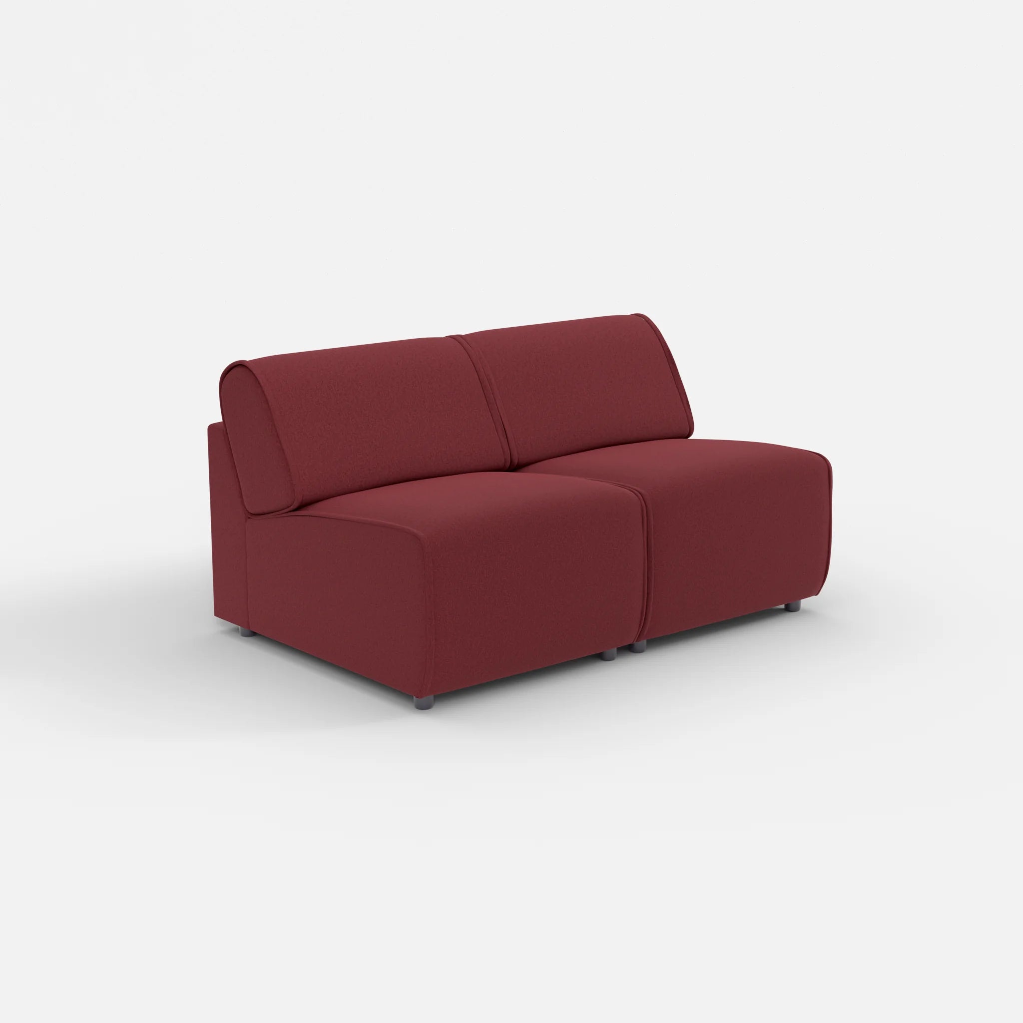 2 Sitzer Sofa Belleform ohne Armlehne 1 dama0034 in Bordeaux von der Seite