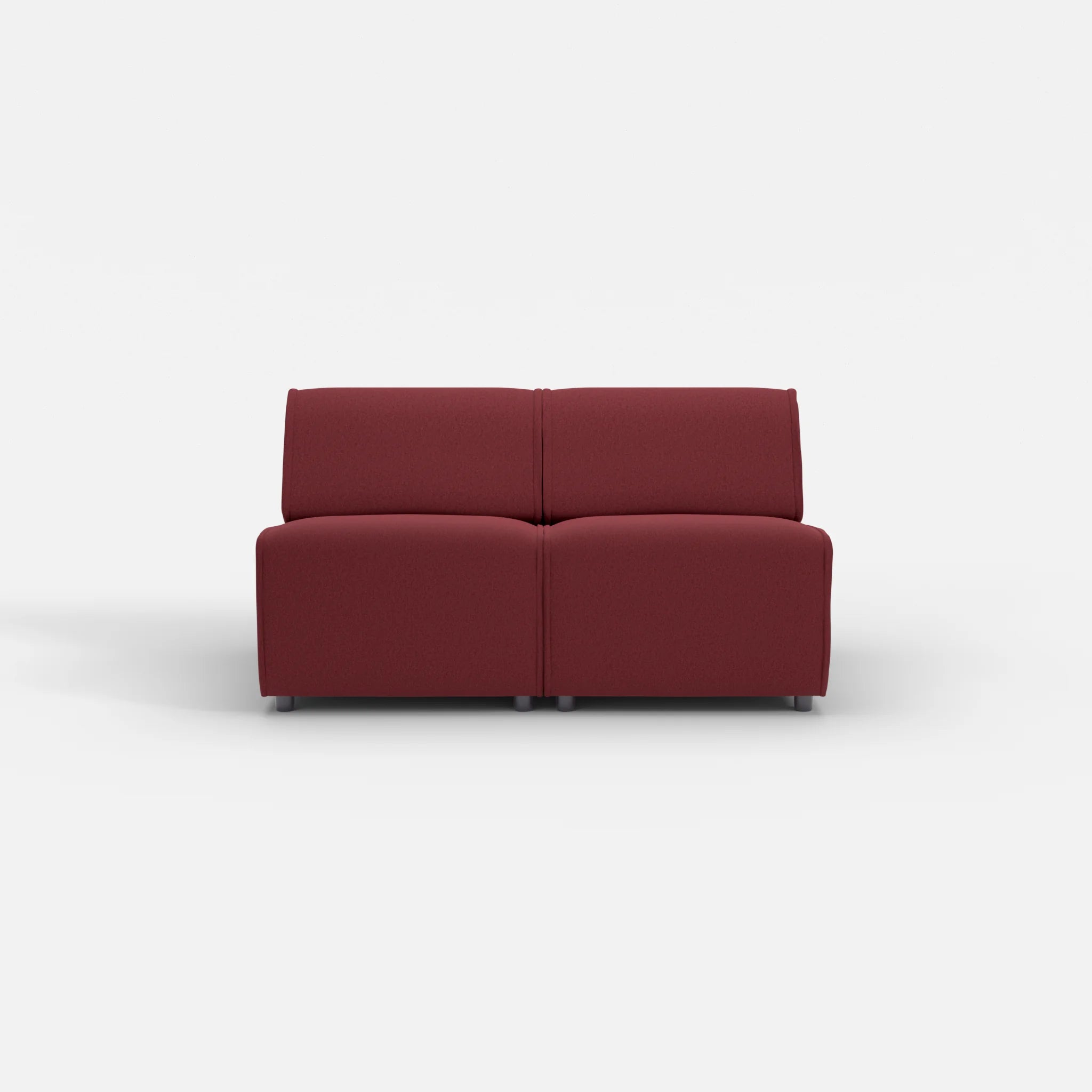 2 Sitzer Sofa Belleform ohne Armlehne 1 dama0034 in Bordeaux von vorne