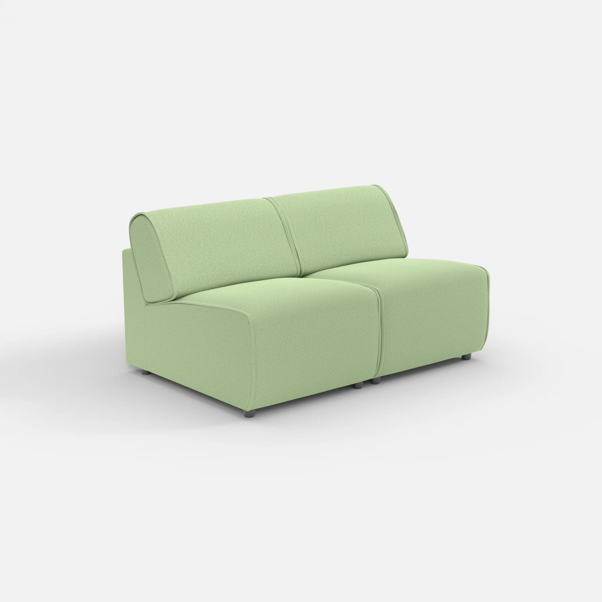 2 Sitzer Sofa Belleform ohne Armlehne 1 dama0042 in Hellgrün von der Seite