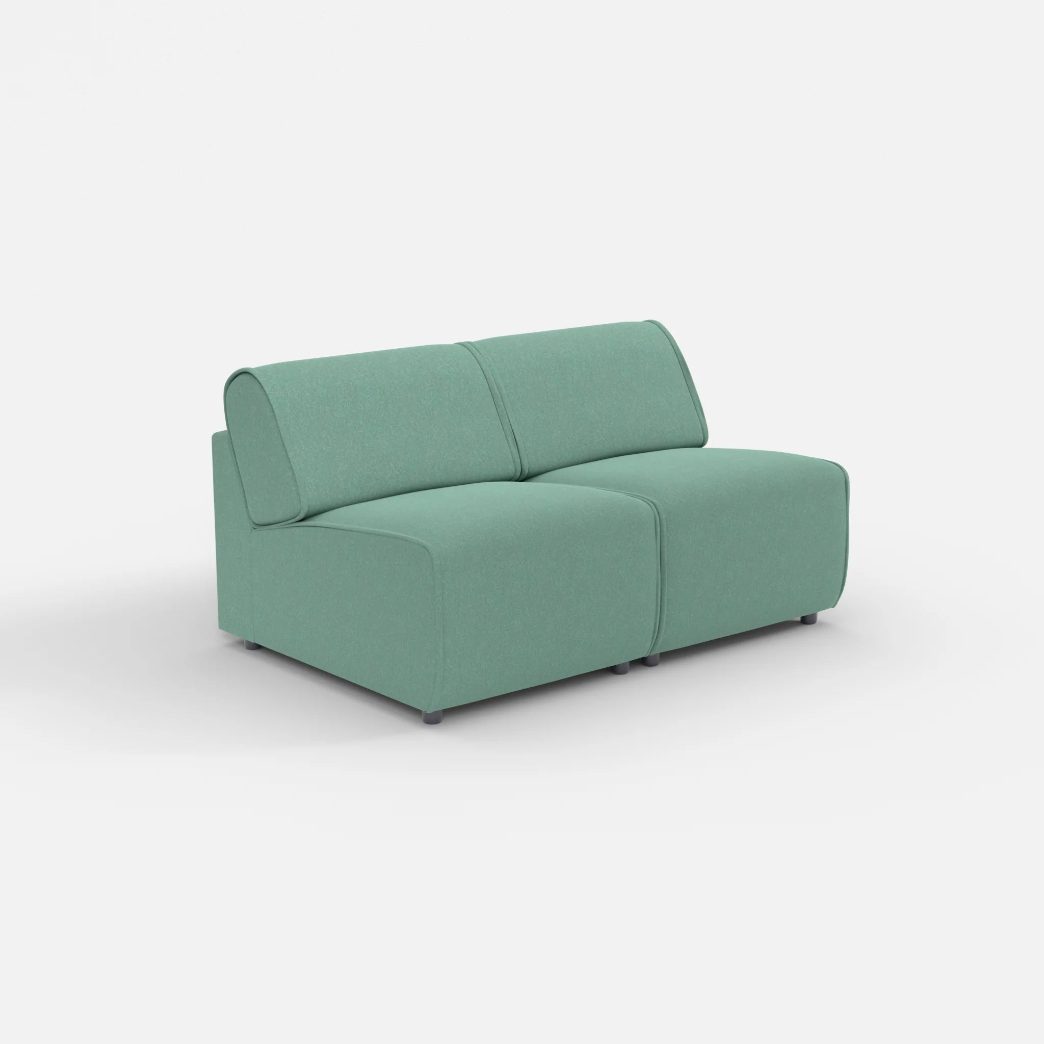 2 Sitzer Sofa Belleform ohne Armlehne 1 dama0045 in Türkis von der Seite