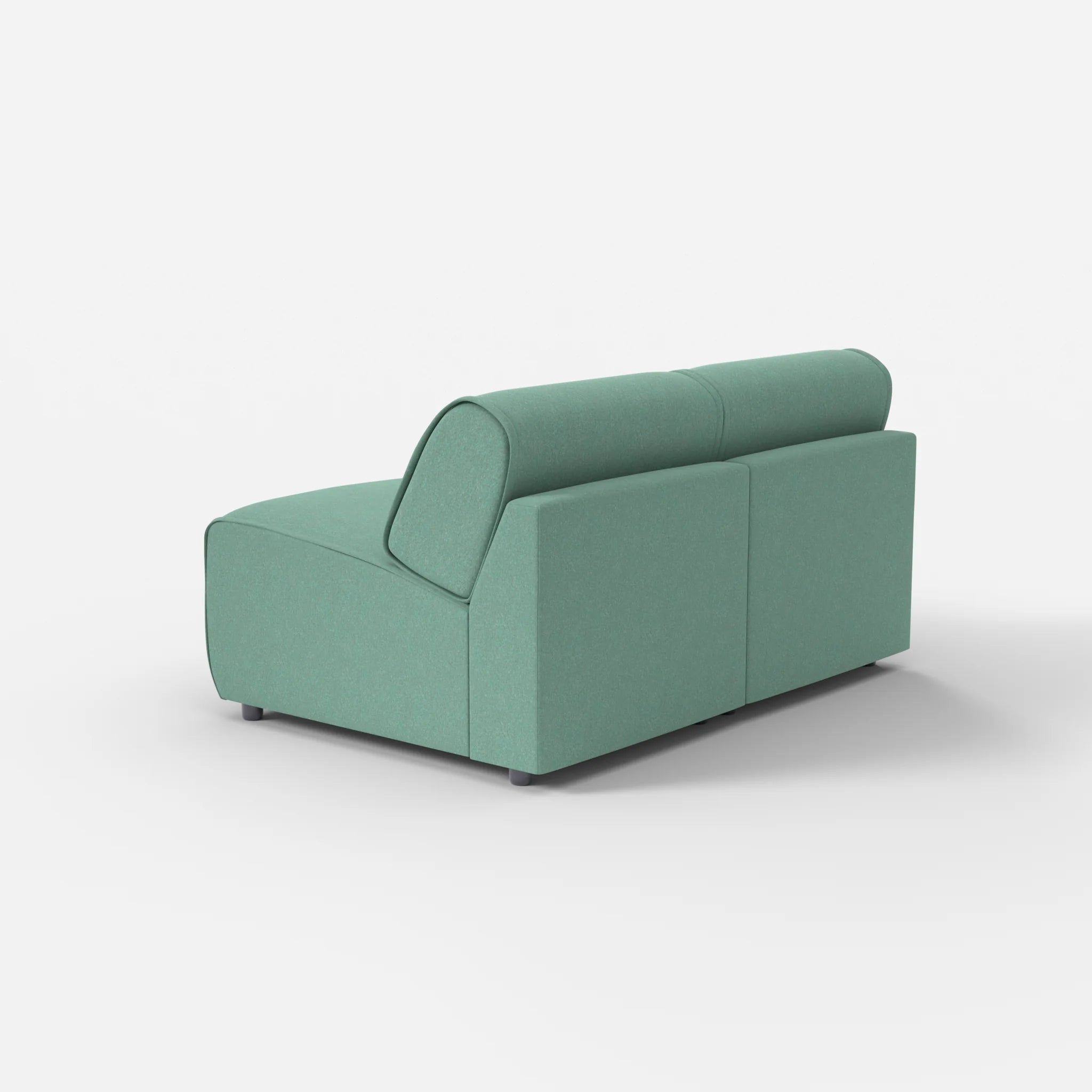2 Sitzer Sofa Belleform ohne Armlehne 1 dama0045 in Türkis von hinten