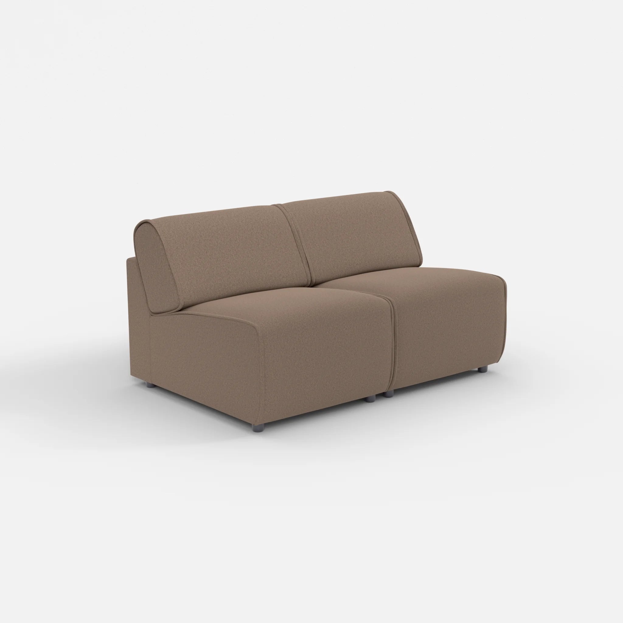 2 Sitzer Sofa Belleform ohne Armlehne 1 dama0051 in Braun von der Seite