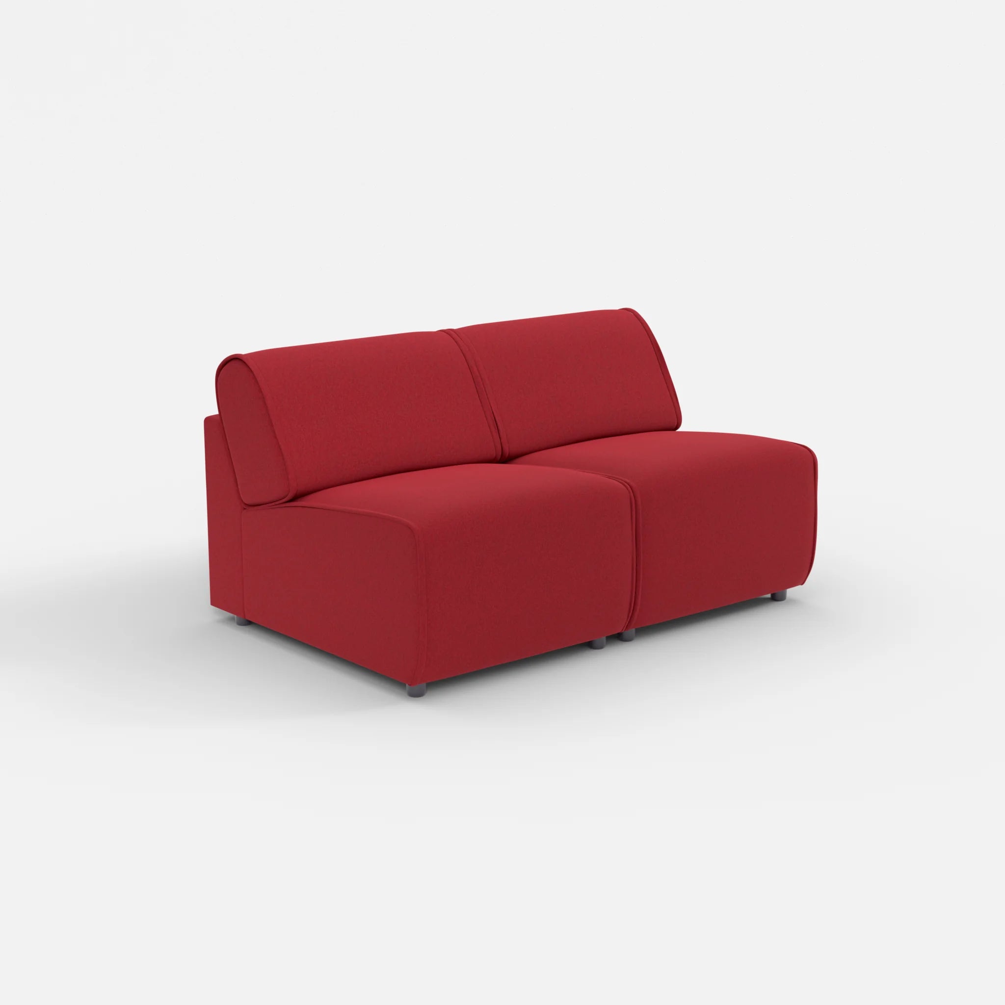 2 Sitzer Sofa Belleform ohne Armlehne 1 dama0053 in Rot von der Seite