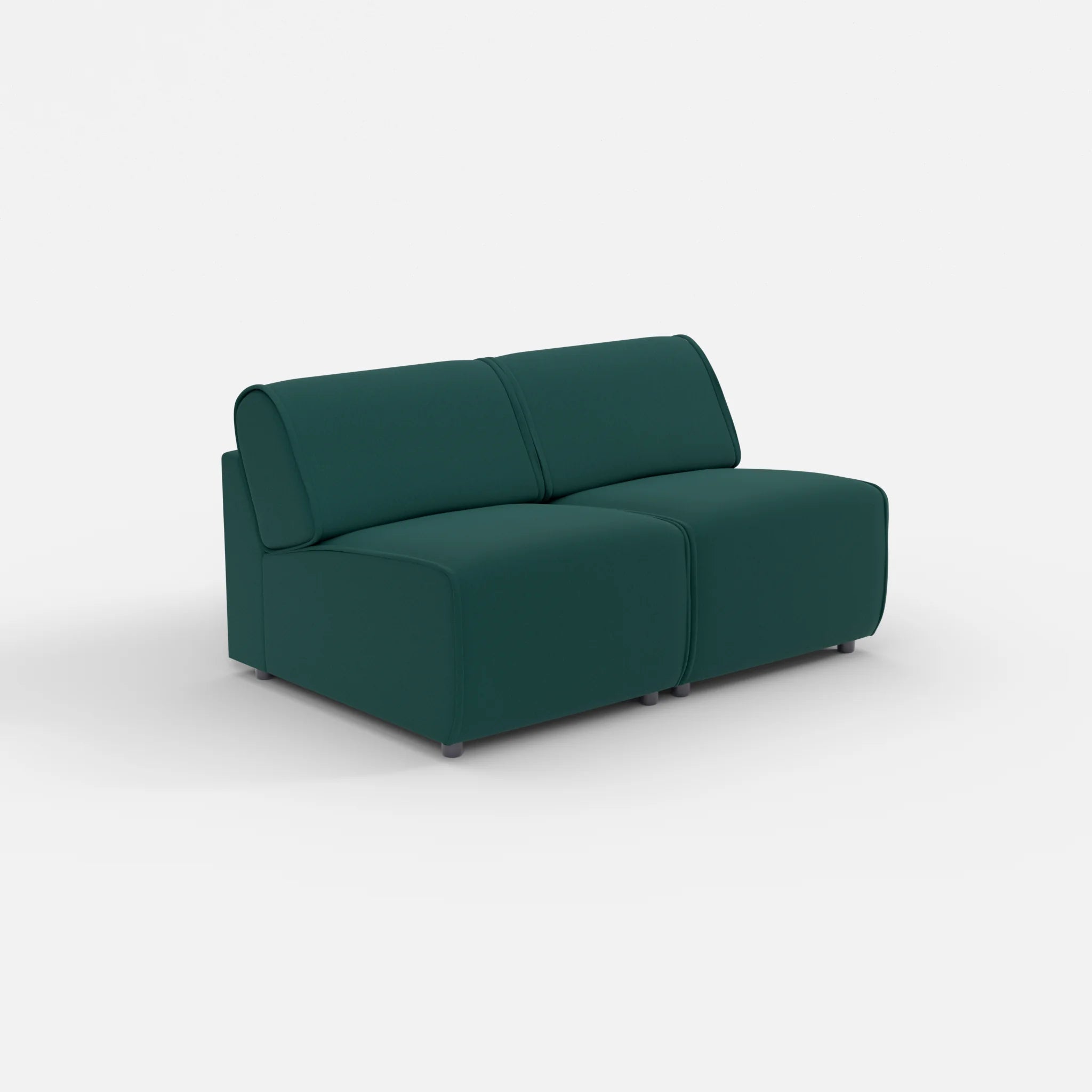 2 Sitzer Sofa Belleform ohne Armlehne 1 dama0073 in Petrol von der Seite